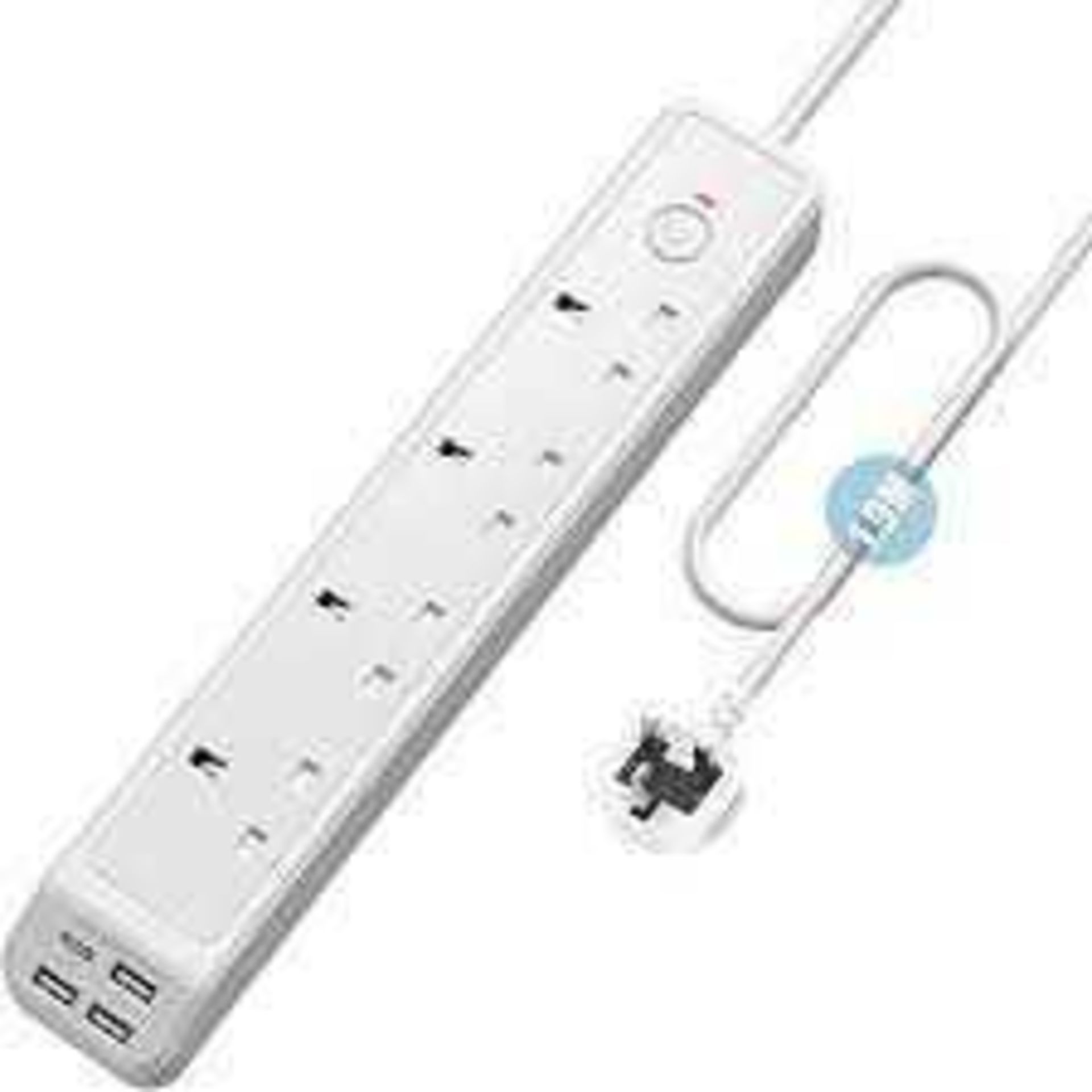 RRP £100 Lot To Contain 20 Power Strip Surge Protector With USB