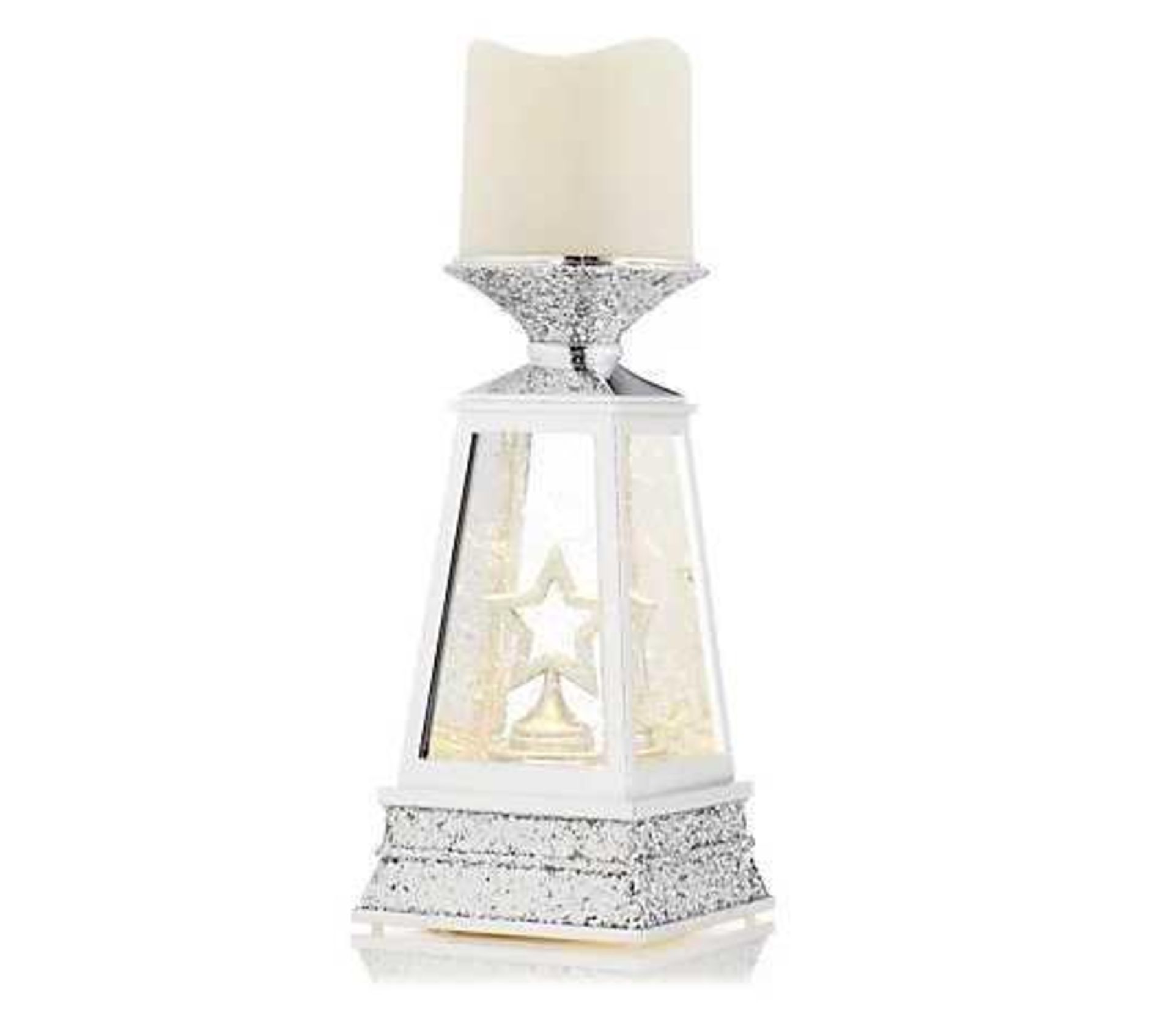 RRP £130 Boxed Julien Macdonald Flameless Candle Holder With Swirling Glitter