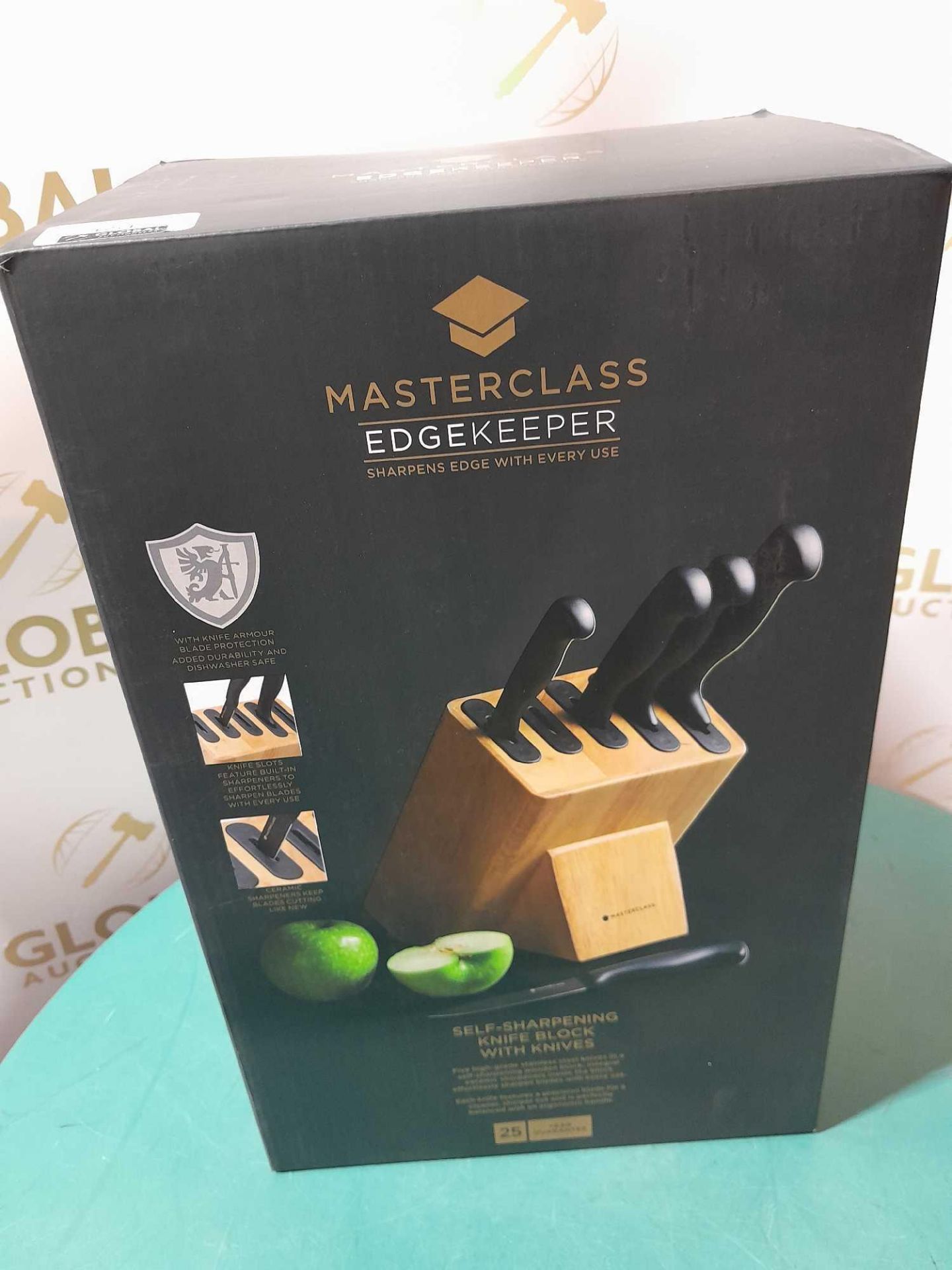 RRP £225 Boxed Masterclass Edgekeppet Self Sharpening 5 Piece Knife Block Set - Image 2 of 2