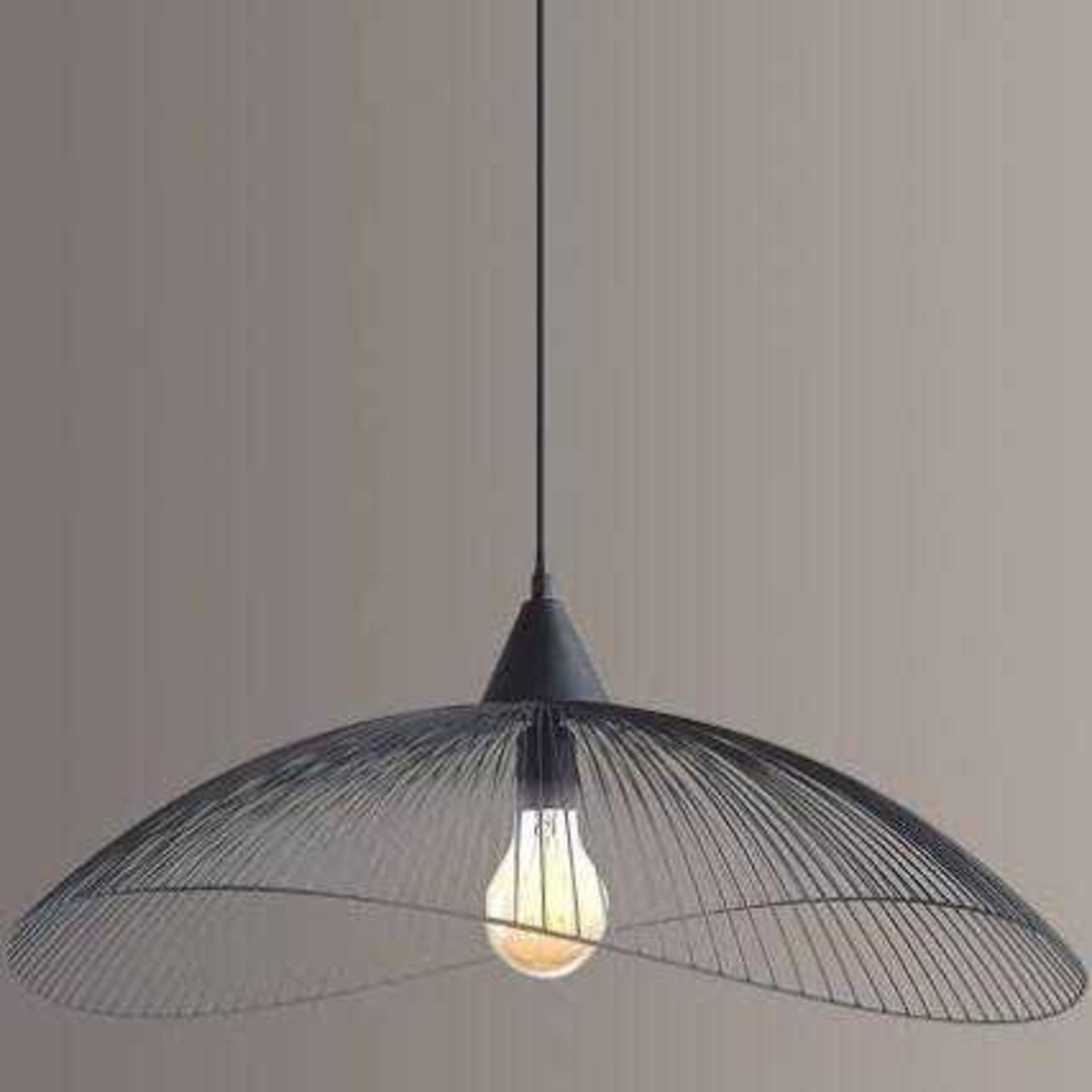 RRP £225 John Lewis Hiko Ceiling Pendant Metal Lamp Shade Black