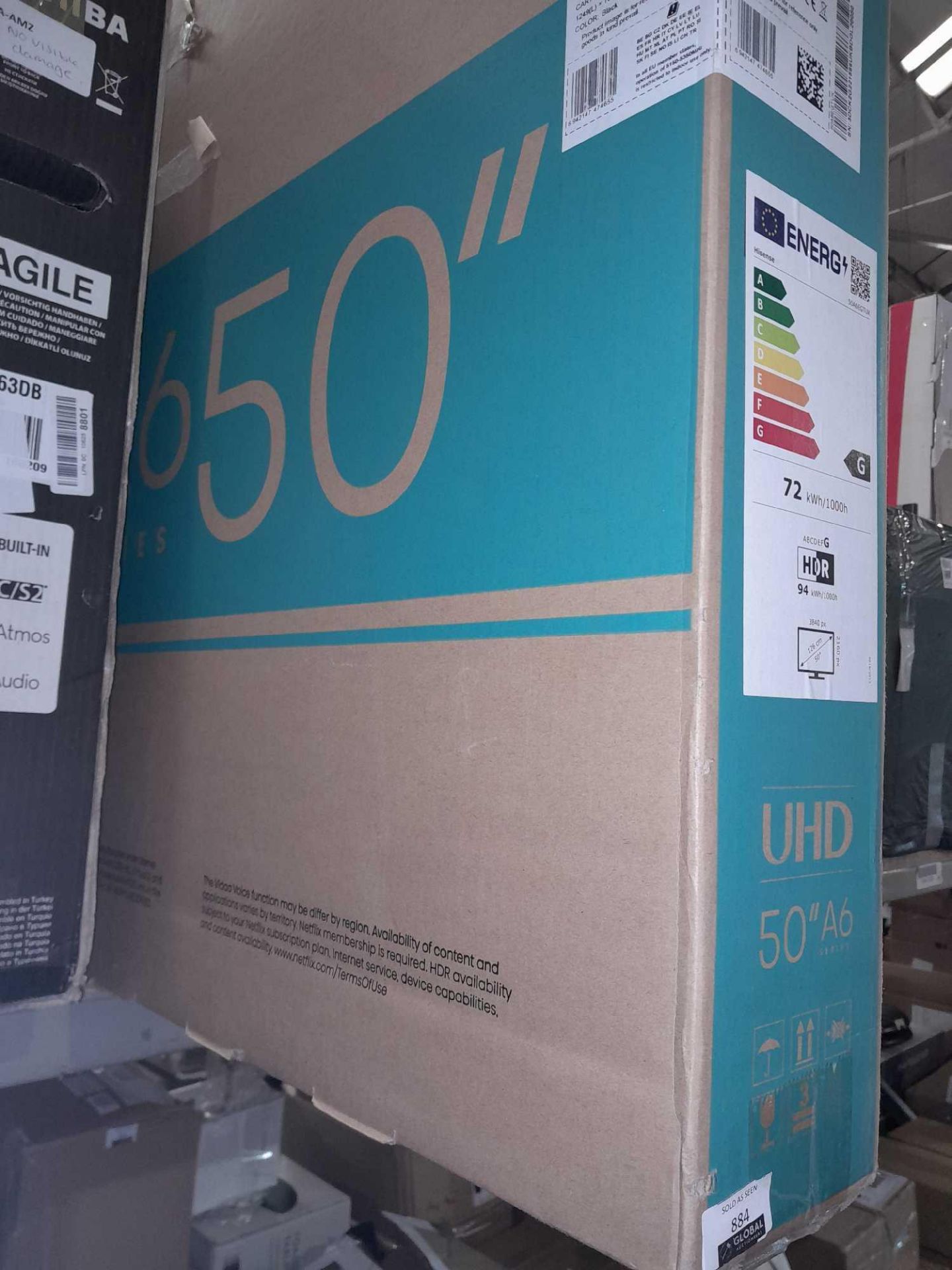 RRP £450 Boxed Hisense 50A6Egtuk 50" 4K Smart Tv (No Visible Damage) - Image 2 of 2