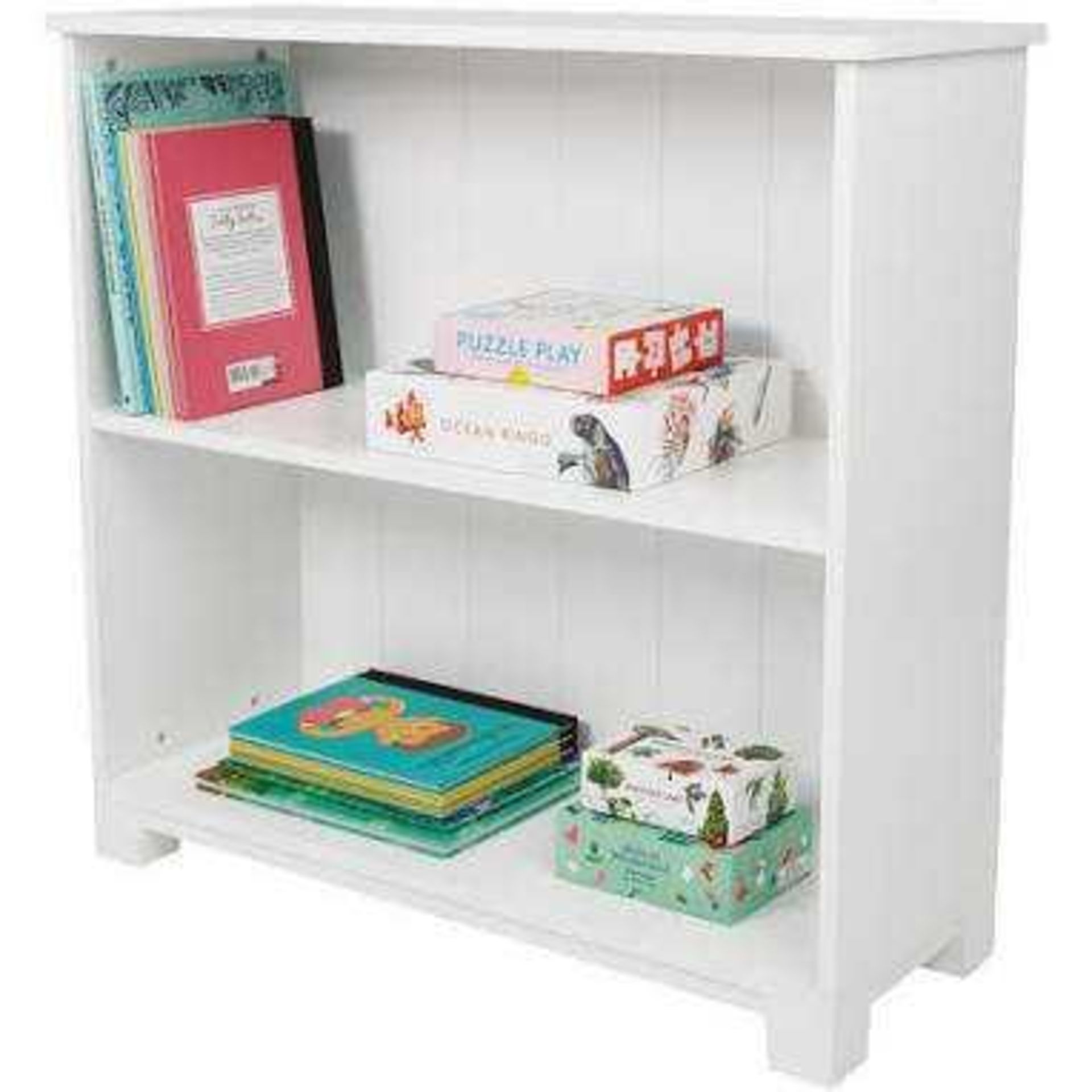 RRP £185 Boxed Great Little Trading White Crompton Low Bookcase
