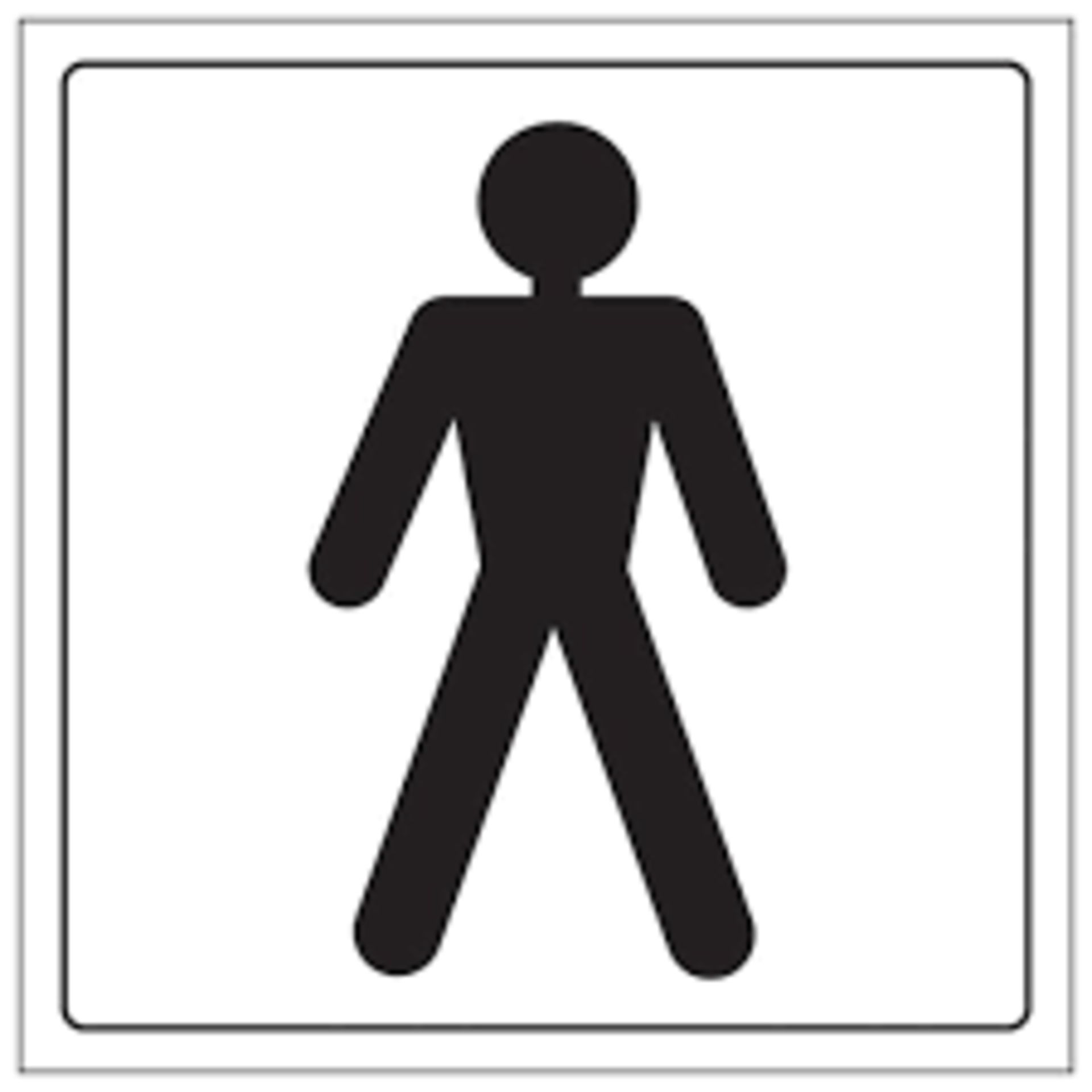 RRP £4300 (Approx Count 873) - Spw48M6084Y - Vsafety Gents/Male Toilet Door Sign - Square - 150Mm