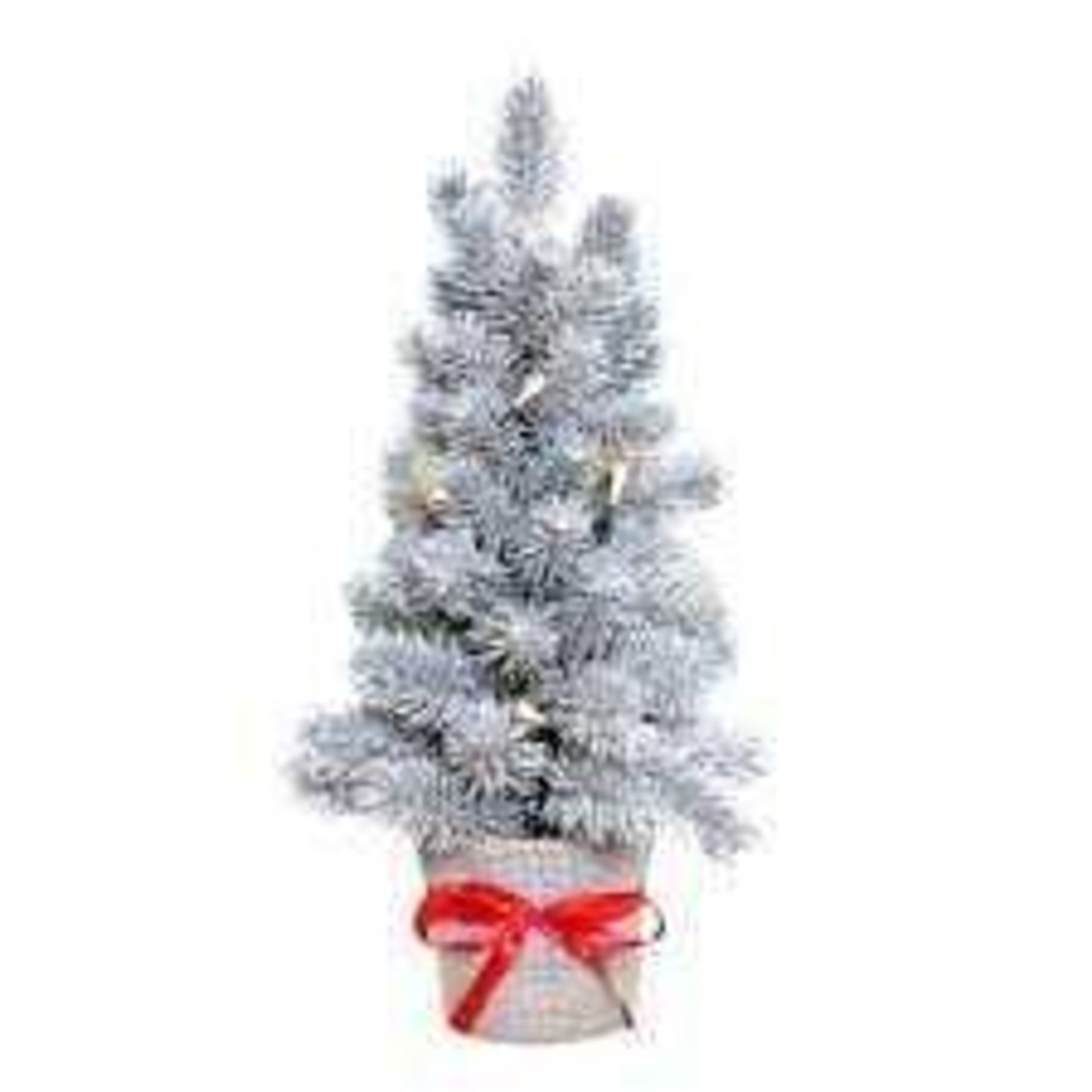 RRP £100 Lot To Contain 5 Brand New 50Cm Artificial Silver Christmas Tree With Lights