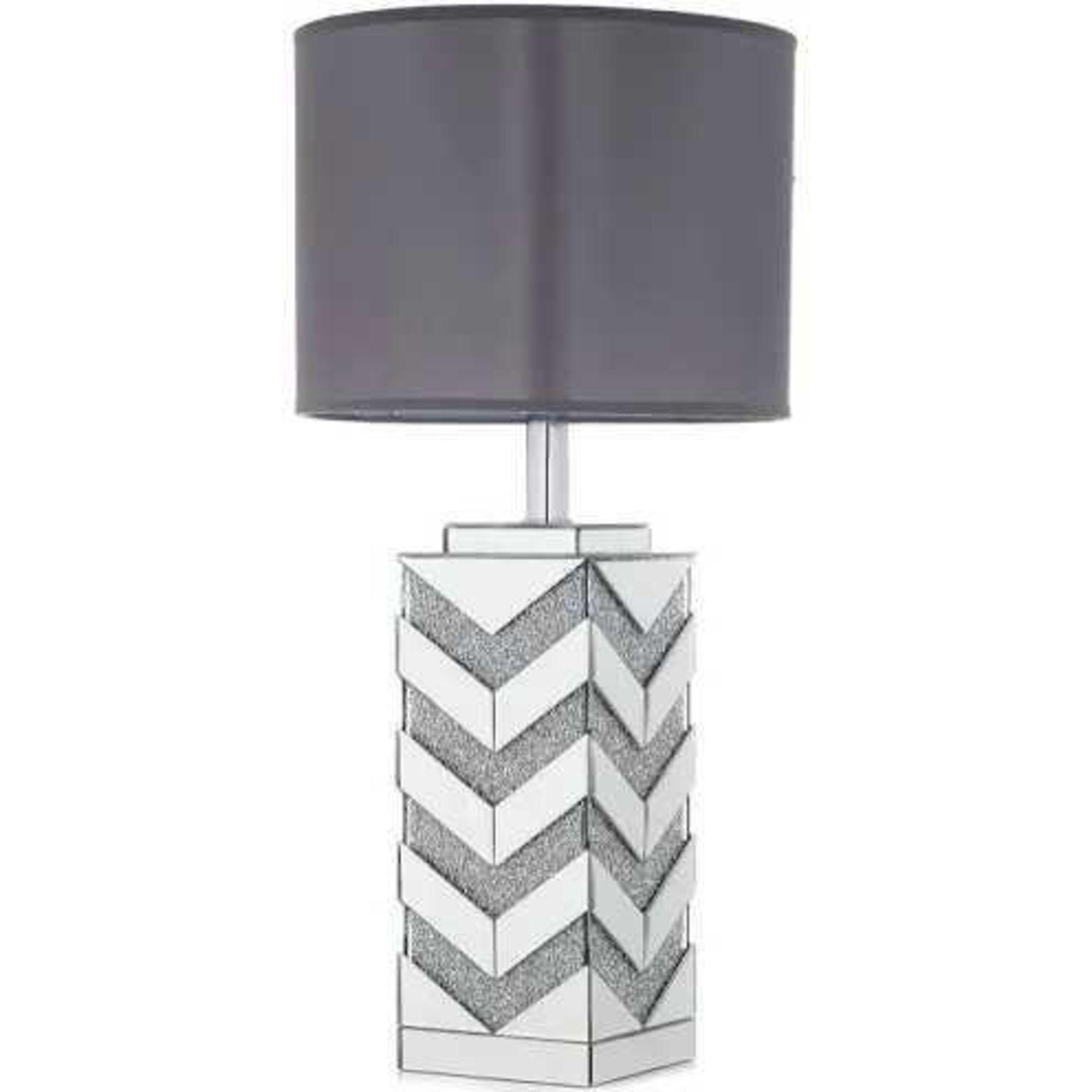 RRP £140 Boxed Jm By Julien Macdonald Encapsulated Crystal Chevron Lamp