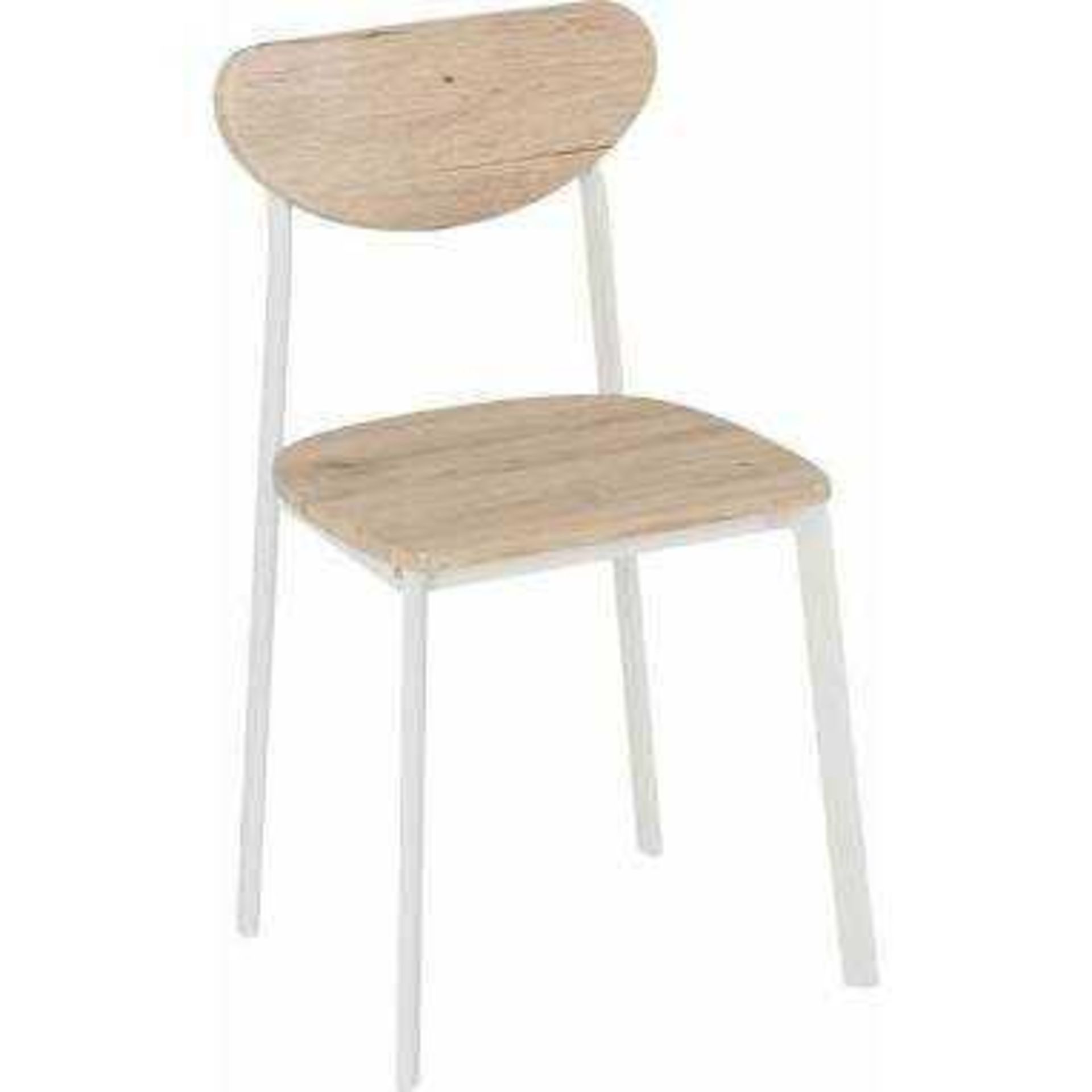 RRP £100 Boxed Set Of 2 Riley White Light Oak Effect Veneer Dining Chairs