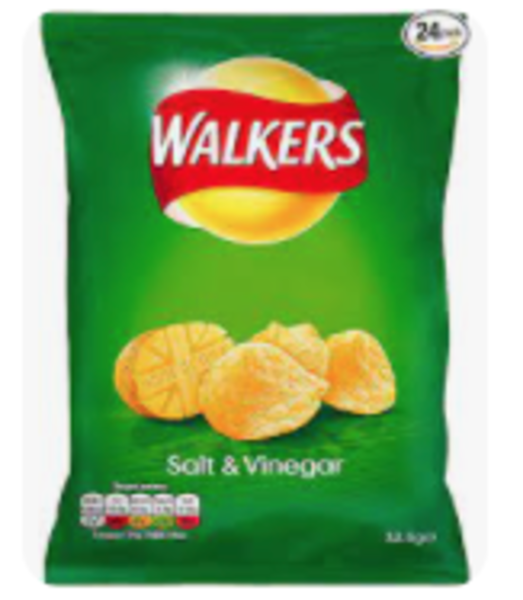 RRP £3570 (Approx. Count 330) spW47J0757Y Walkers Salt and Vinegar Crisps, 32.5g (Case of 32)