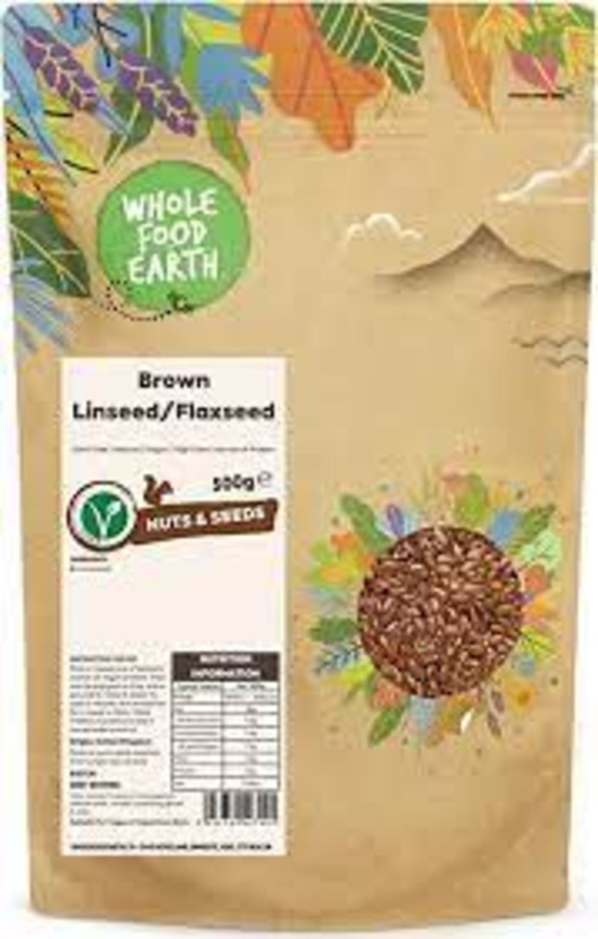 RRP £1500 (Approx. Count 196) spW23Z3729B "Wholefood Earth Brown Linseed/Flaxseed 500g | GMO