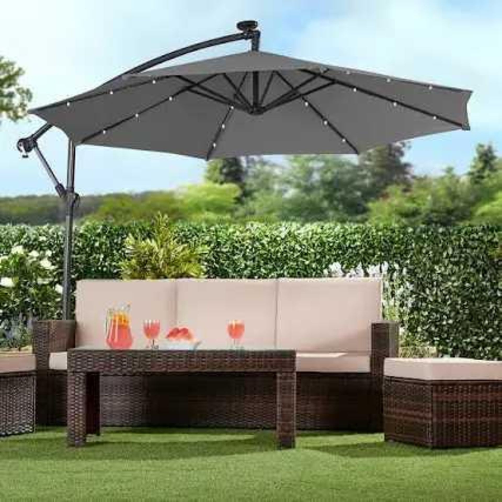 RRP £170 Wrapped Blevins 2.7M Fabric Cantilever Parasol