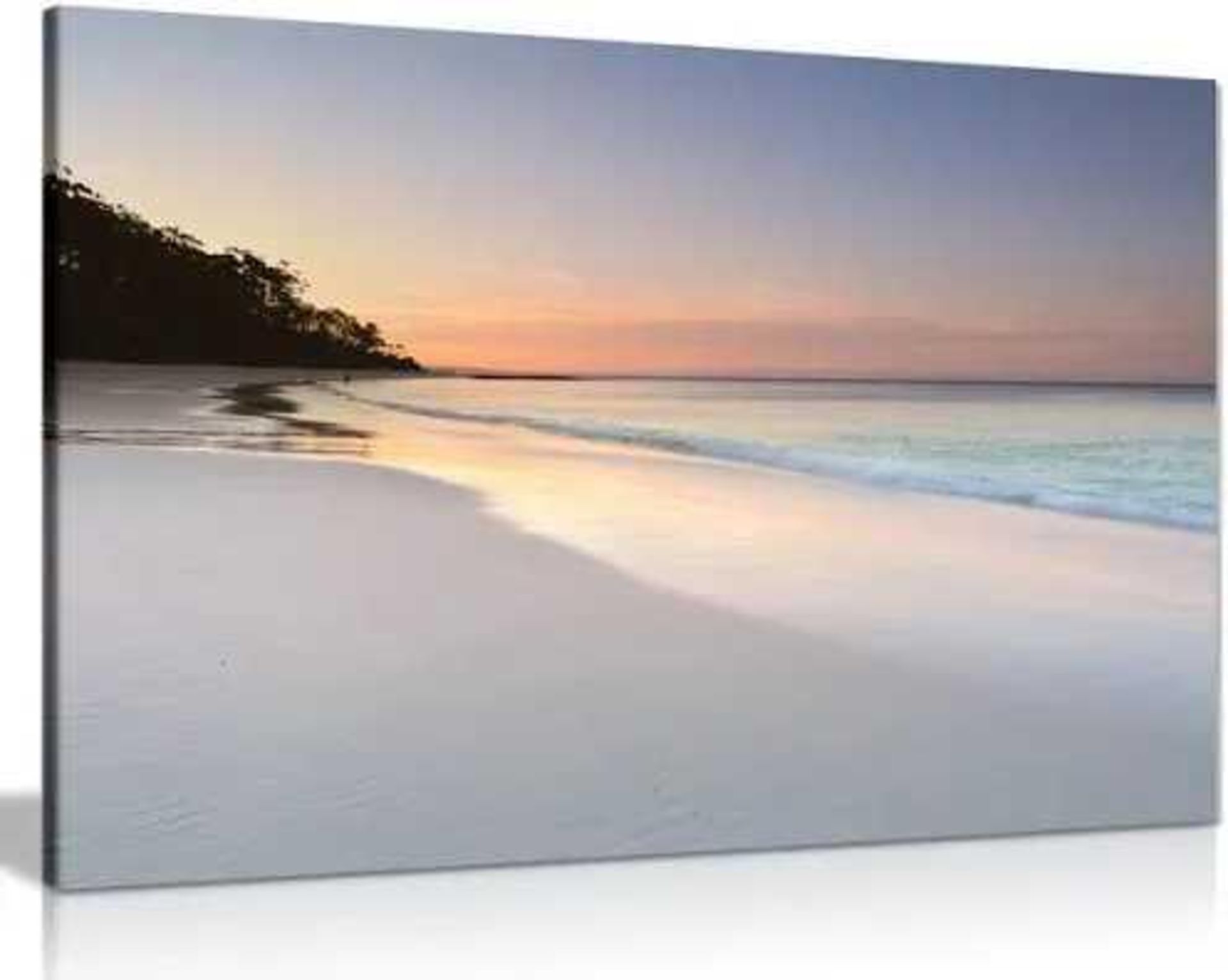 RRP £100 Framed Canvas Print Seaside By The Wight Studios