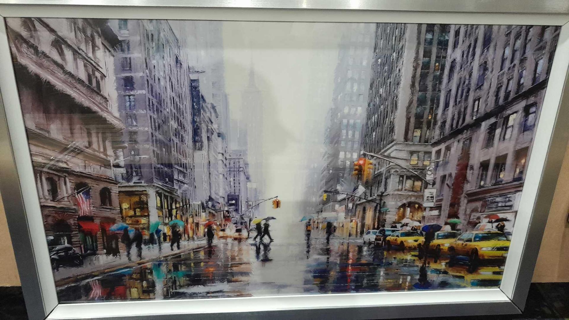 RRP £200 Framed Print Of Rainfall On Fifth Avenue New York By Richard Macneil - Image 2 of 2