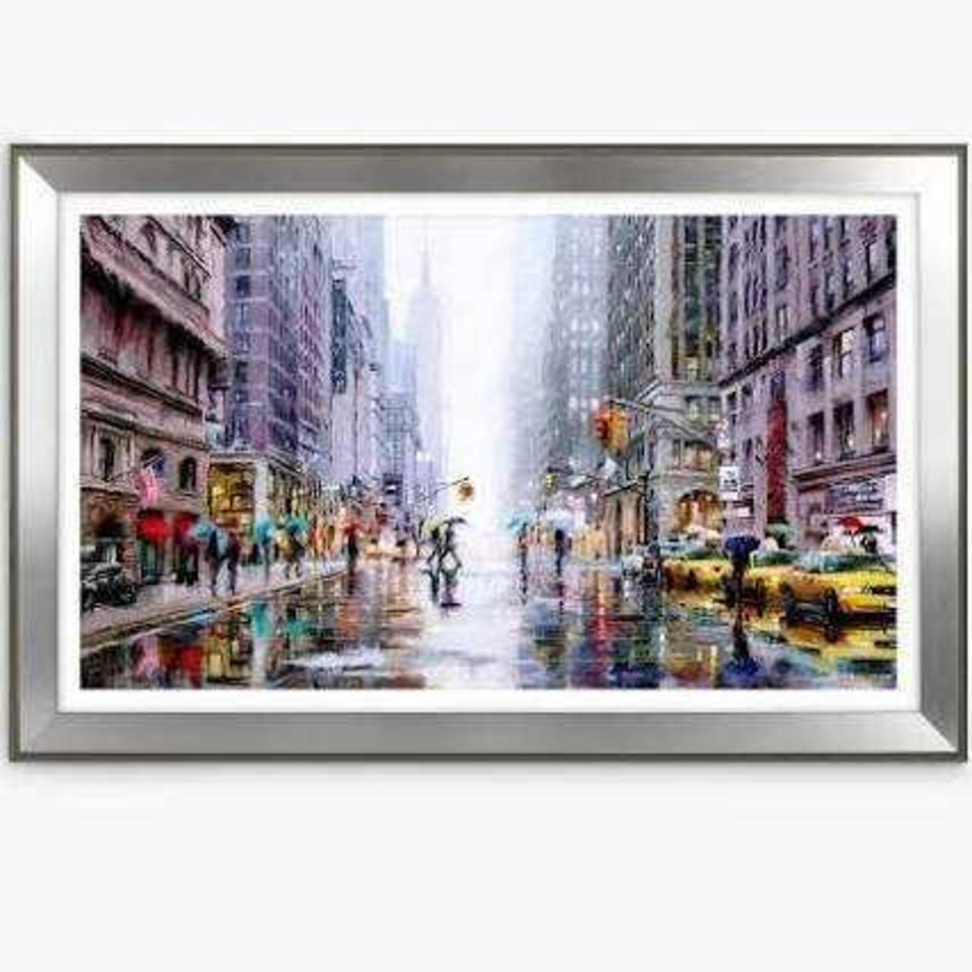 RRP £200 Framed Print Of Rainfall On Fifth Avenue New York By Richard Macneil