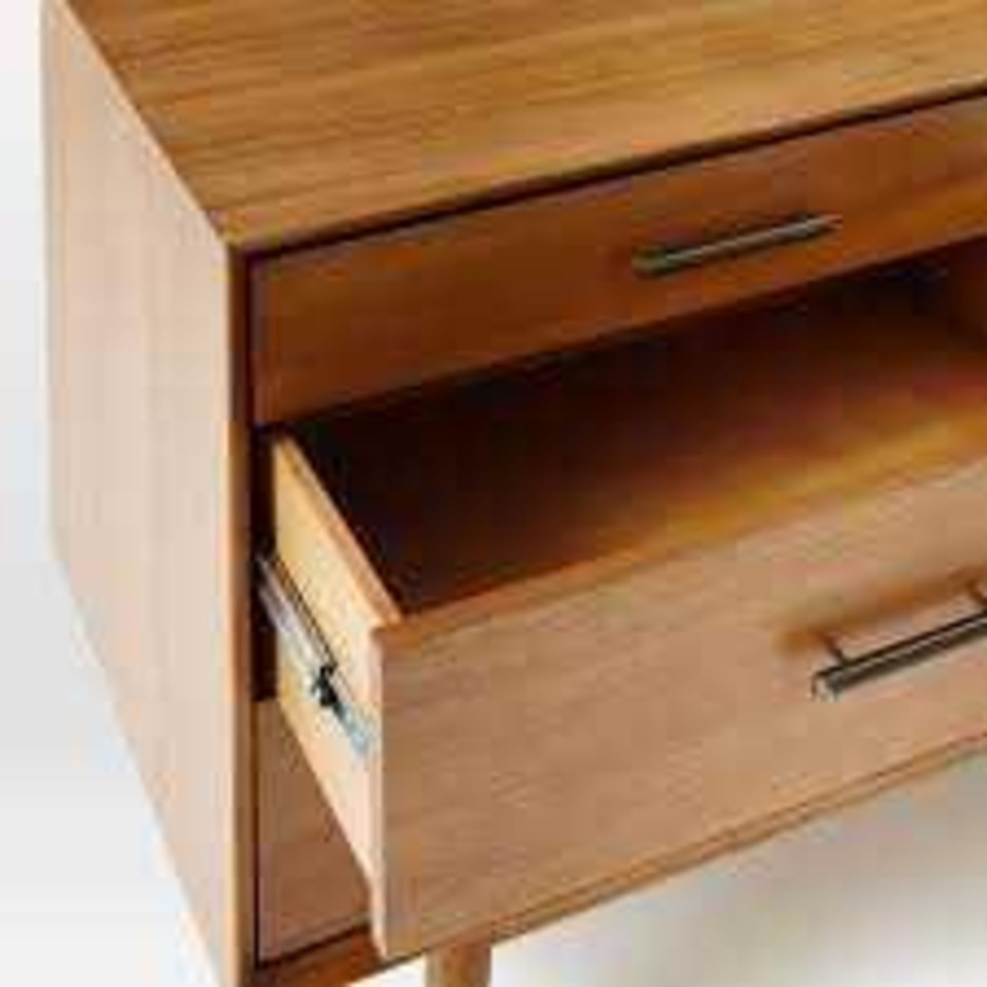 RRP £700 Boxed West Elm Mid Century 80" Media Acorn Console Table (Grade C) - Image 2 of 4