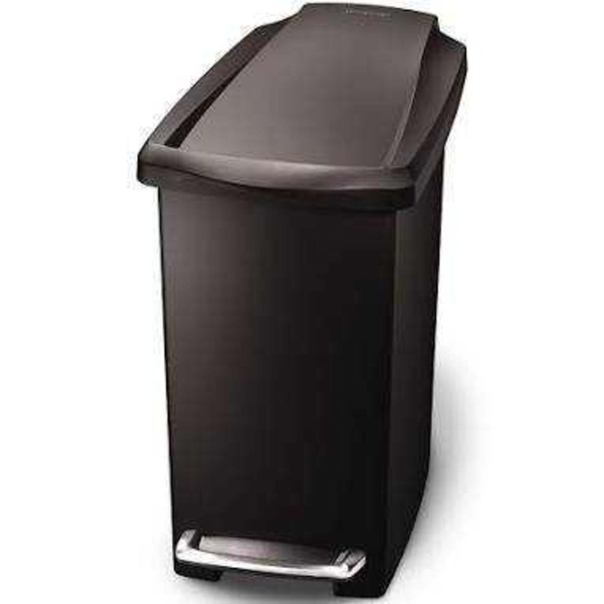RRP £200 Lot To Contain 8 Boxed Brand New Simplehuman Black Plastic 10Litre Slim Step Can Bins