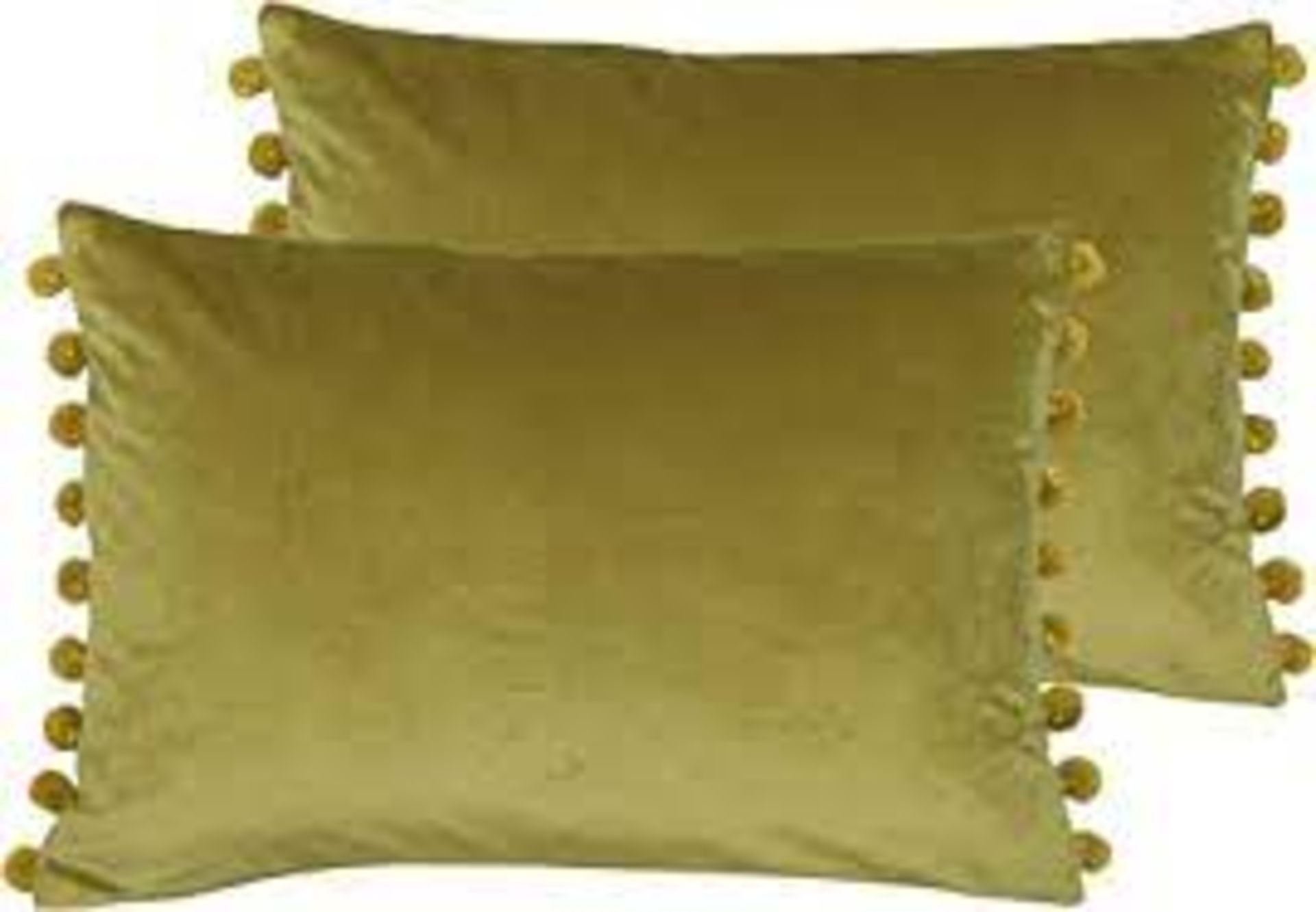 RRP £1165 (Approx Count 30) Spw42H1810J Paoletti Fiesta Twin Pack Feather Filled Cushions, Sage/