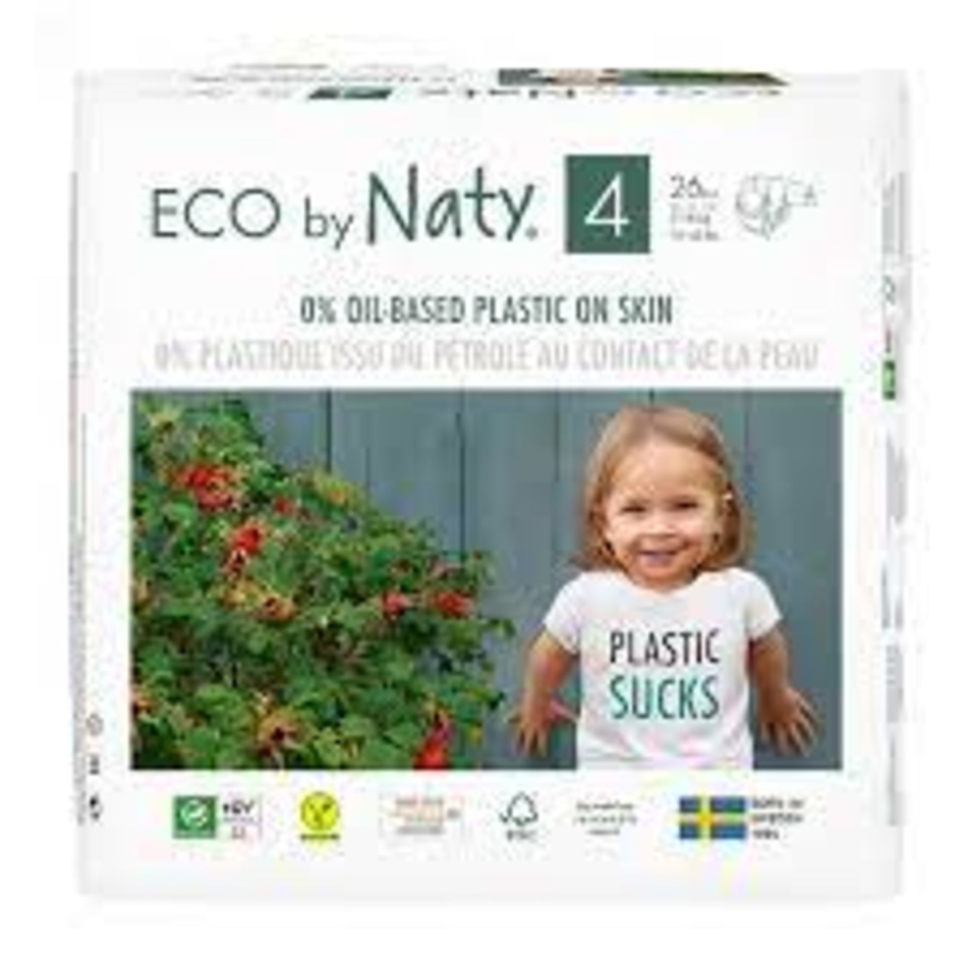 RRP £1773 (Count 513 ) Spw21B9820N Eco By Naty Baby Nappies, Size 4, 10 Ct, Plant-Based With 0%