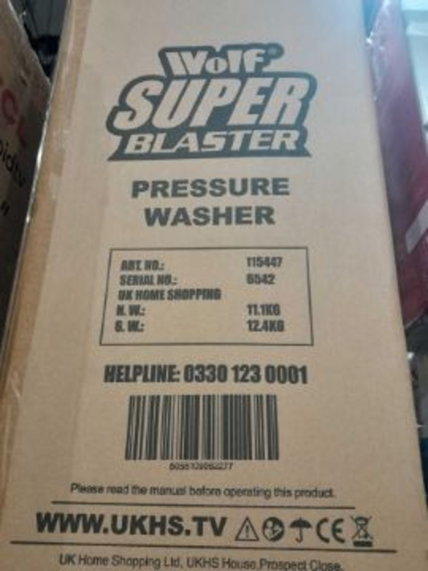 RRP £190 Brand New Boxed Wolf 140 Bar Super Blaster Pressure Washer With Outdoor & Car Accessories( - Image 2 of 2