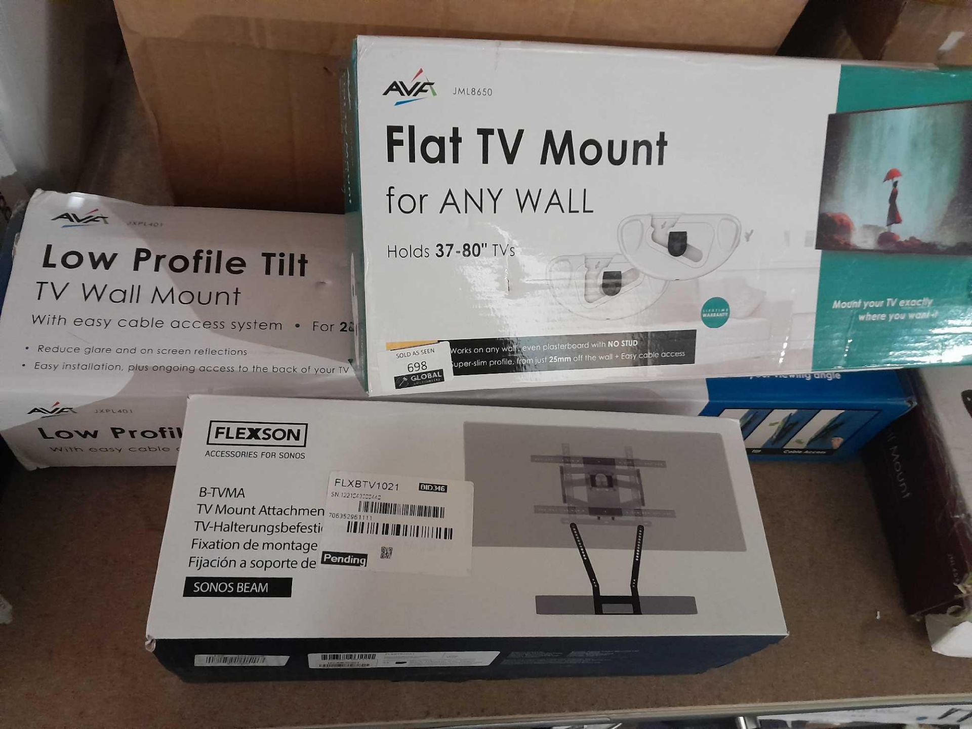 RRP £230 Lot To Contain 3 Boxed Assorted Avf And Flexson Tv Mounts (Refurbished) (P)(Condition - Image 2 of 2