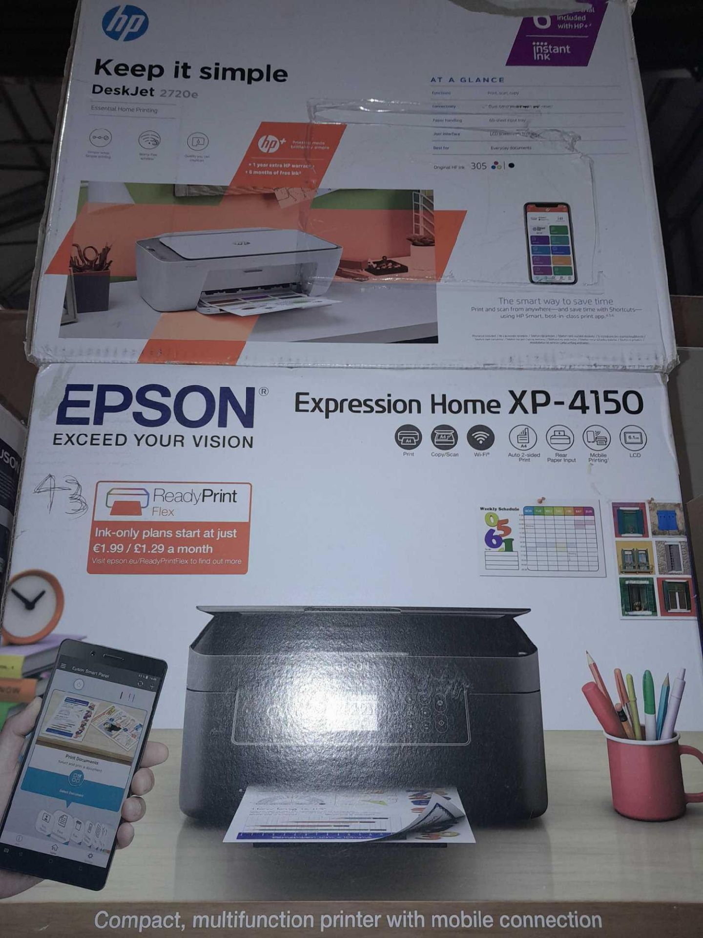 RRP £160 Lot To Contain 2 Boxed Assorted Printers To Include A Epson Xp4150 And A Hp Deskjet 2720E - Image 3 of 3
