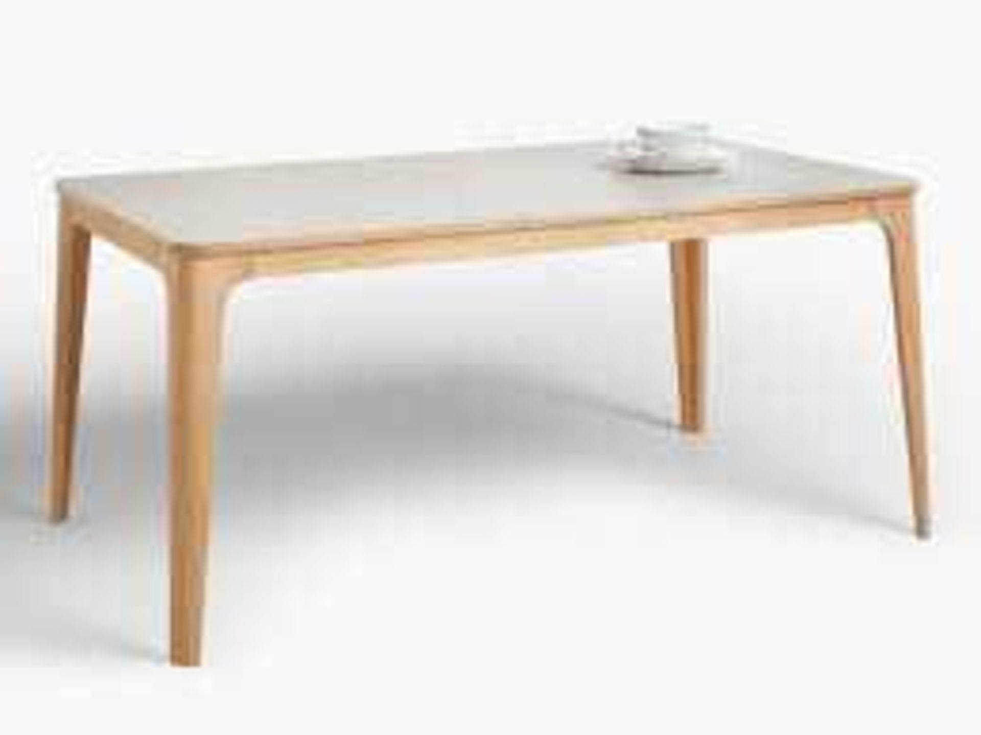 RRP £1000 Boxed John Lewis Ebbe Gehl Mira White Oak Ceramic Extending Table (Grade B) (2753361) (