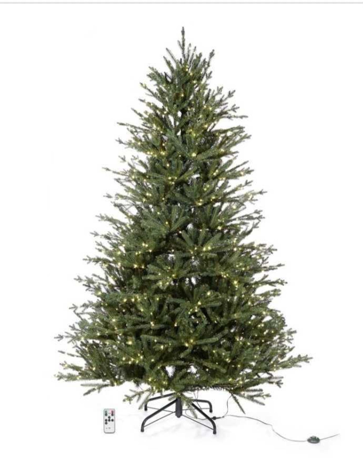 RRP £360 Boxed Santa's Best 116 Function Pre-Lit Gumdrop Auburn Christmas Tree Snow, Natural