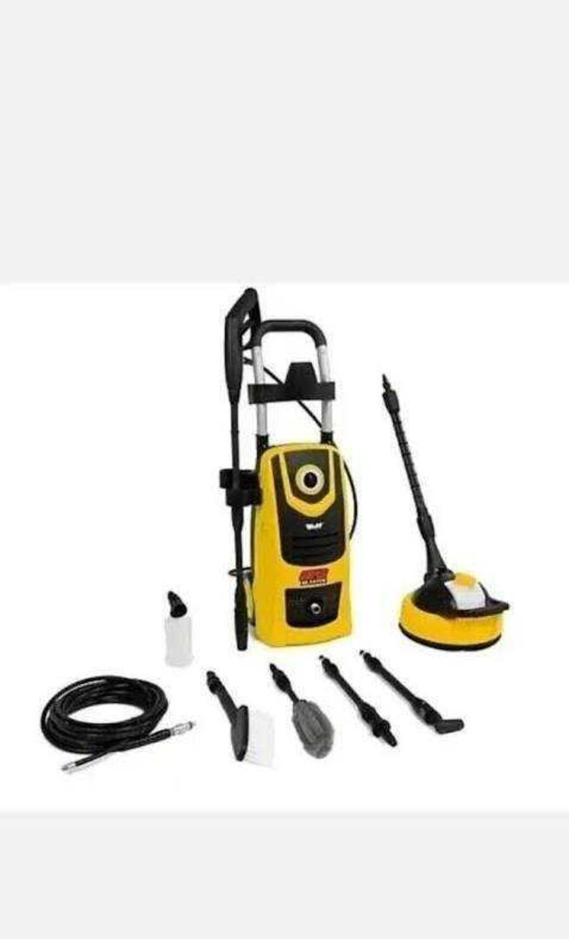 RRP £190 Boxed Brand New Wolf 140 Bar Super Blaster Pressure Washer With Outdoor & Car Accessories (