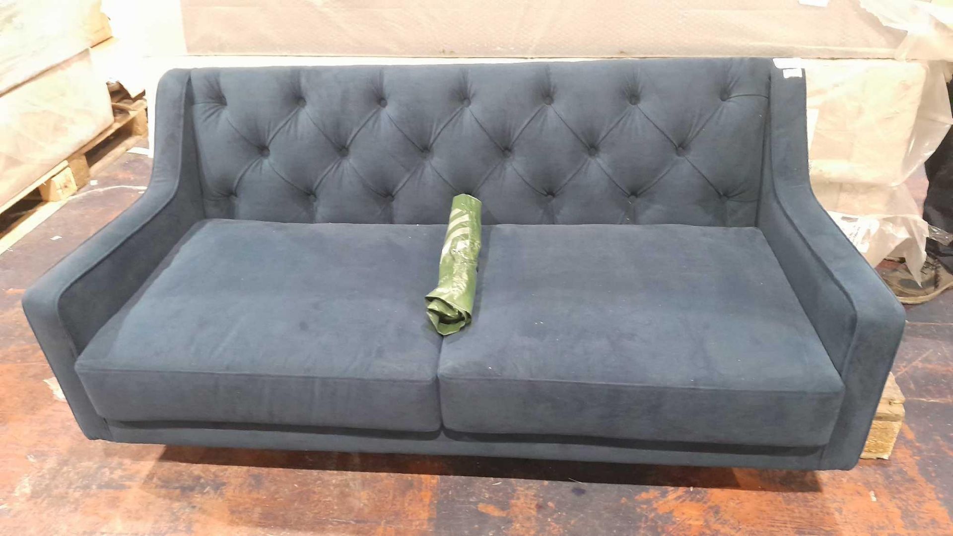 RRP £1300 Swoon Pritchard Medium 2 Seater Sofa, Dark Leg, Navy Weave (Grade C) (3073710) (P)( - Image 2 of 3