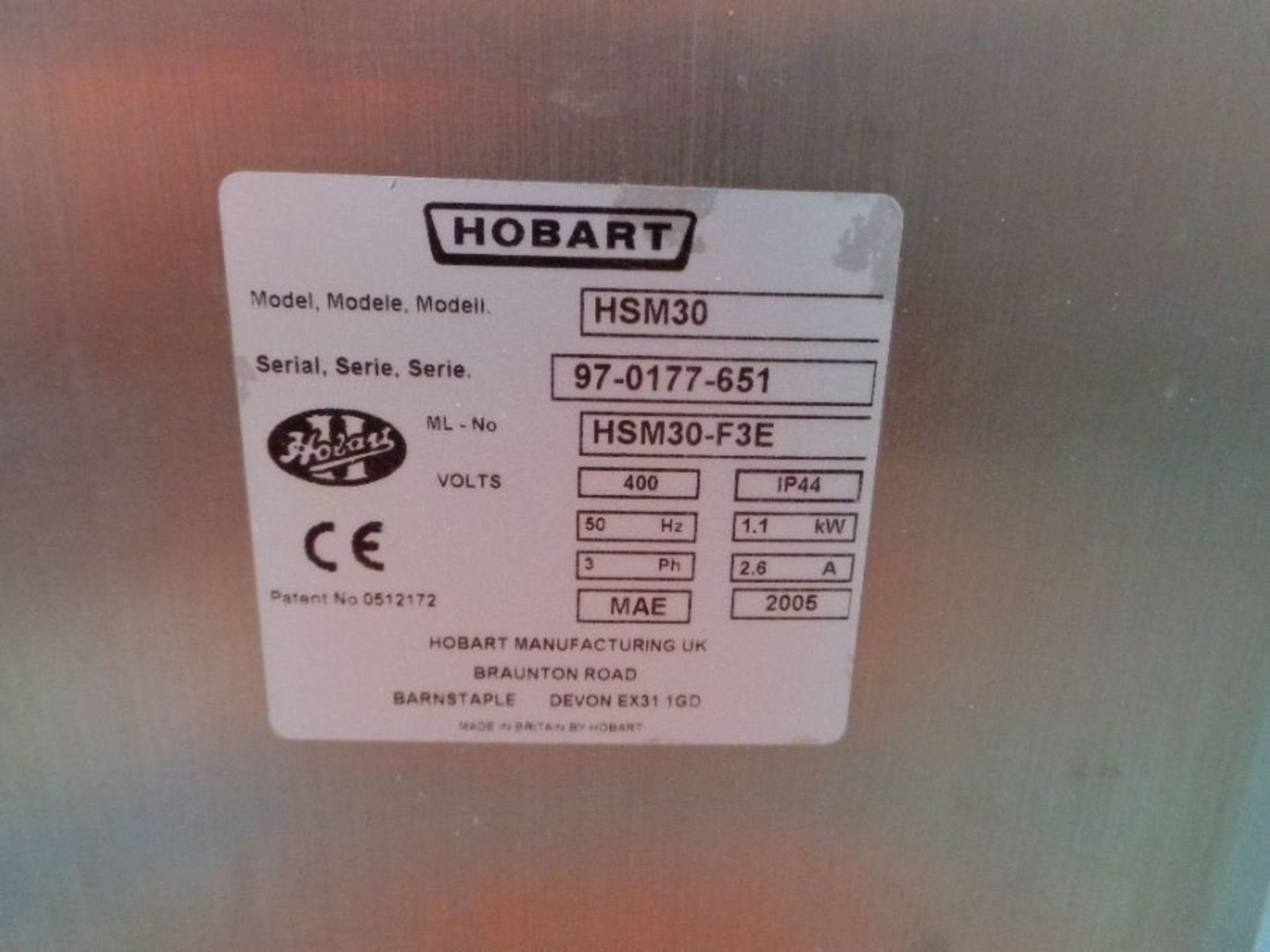 Hobart model HSM 30 freestanding Paddle Mixer - Image 2 of 2