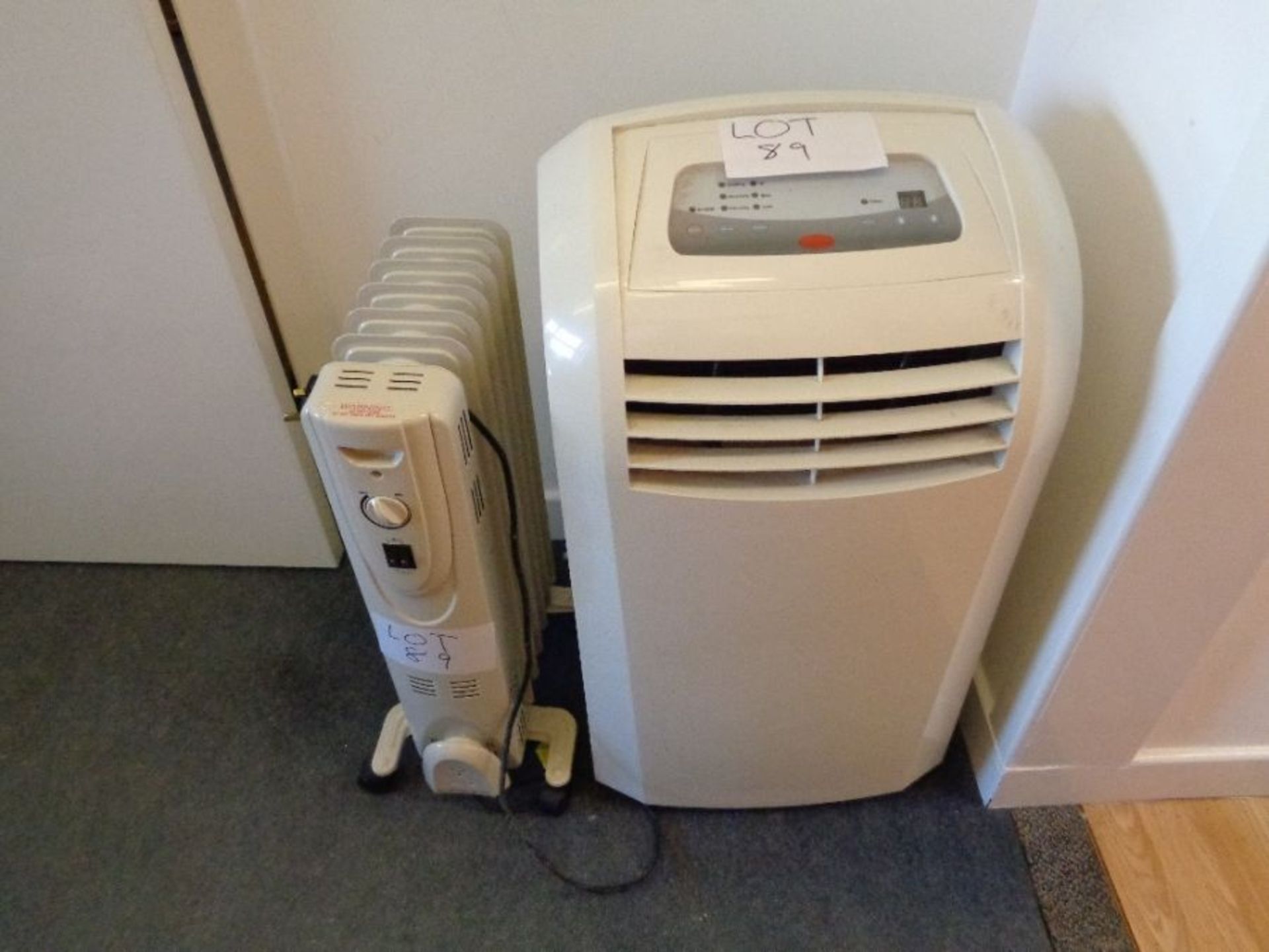 Oil filled electric radiator and NB dehumidifier as lotted