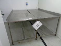 2 x Stainless Steel work tables approx 2m x 1m as lotted