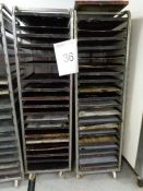 2 X 20 tier bakery racks with trays as lotted