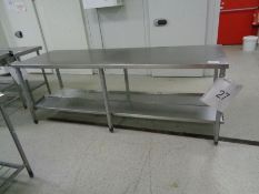 2 x Stainless Steel work tables approx 3m x 1m as lotted