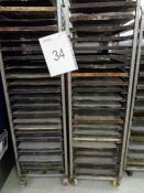 2 X 20 tier bakery racks with trays as lotted