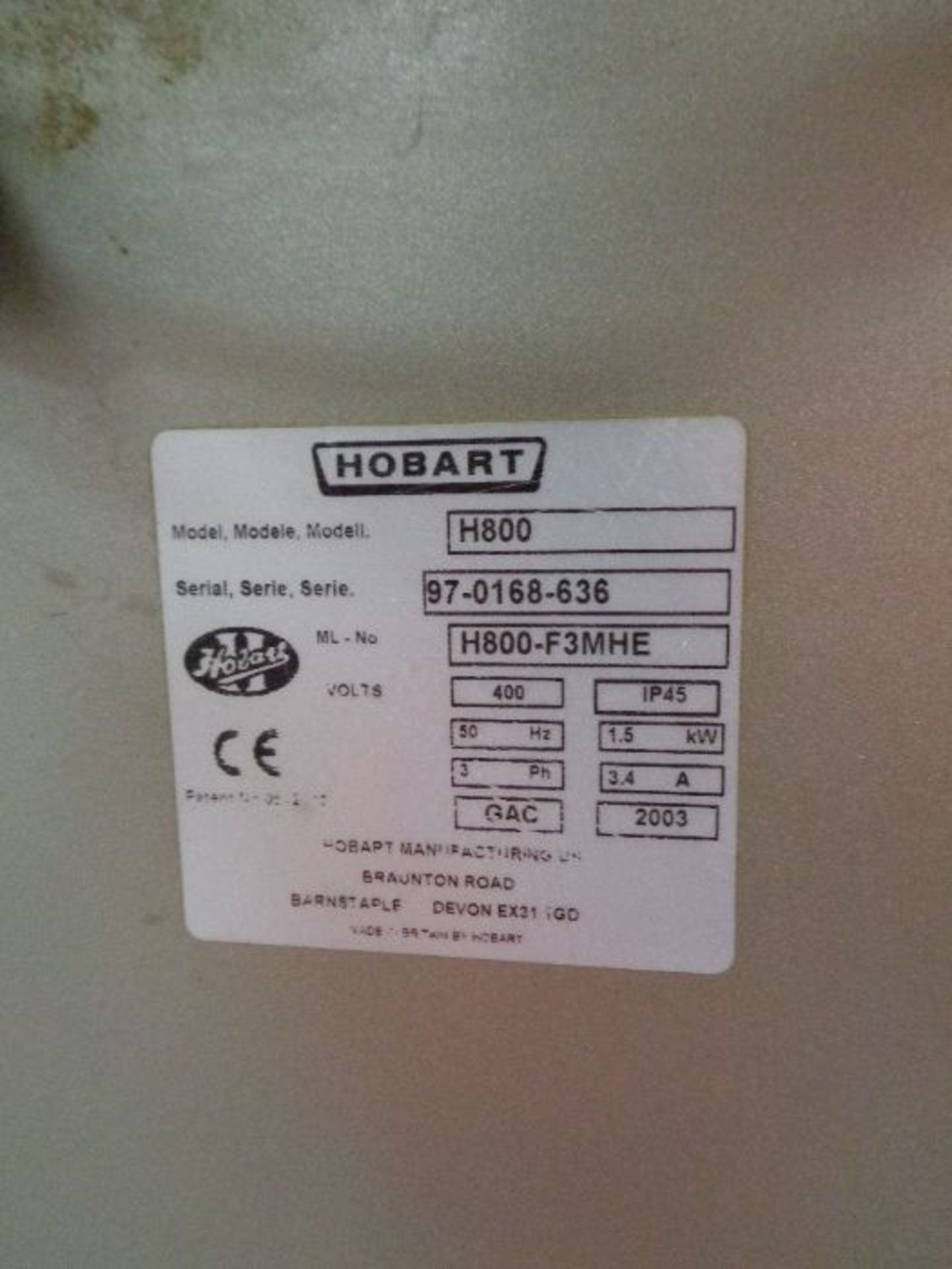 Hobart model H800 Freestanding Paddle Mixer - Image 2 of 2