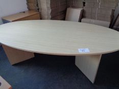 Light oak oval meeting room table