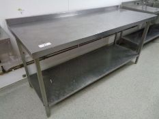 2 x Stainless Steel work tables as lotted