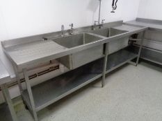 Stainless Steel double deep bowl sink as lotted