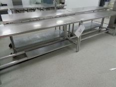 2 x Stainless Steel work tables approx 2 x 0.8m as lotted