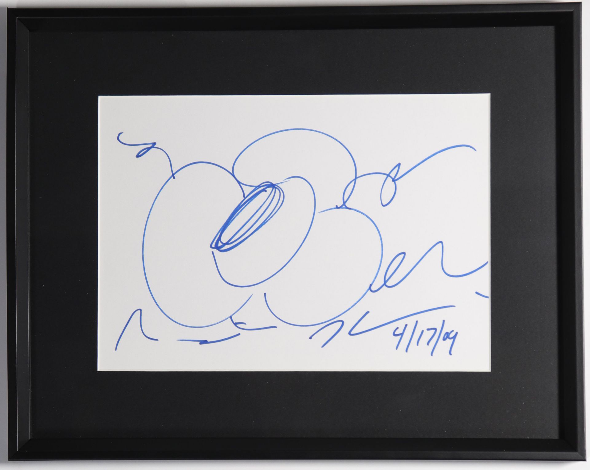 Jeff KOONS, Attributed to NÃ©nuphar â€, 7/11/2014 Drawing in blue felt-tip pen on paper Signed and