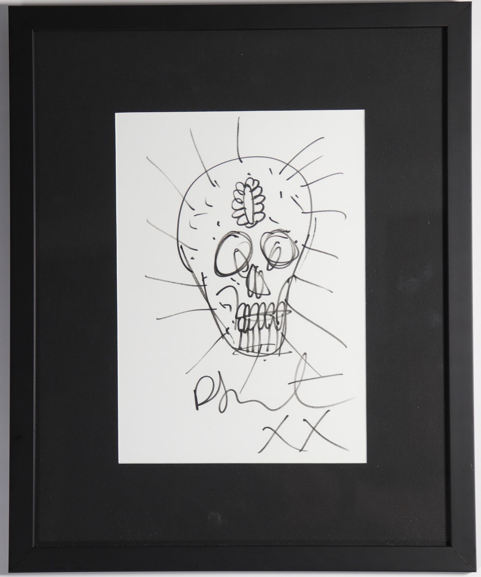 Damien HIRST, Attributed to Skull Head Drawing in black felt-tip pen on paper Hand signed, unique w