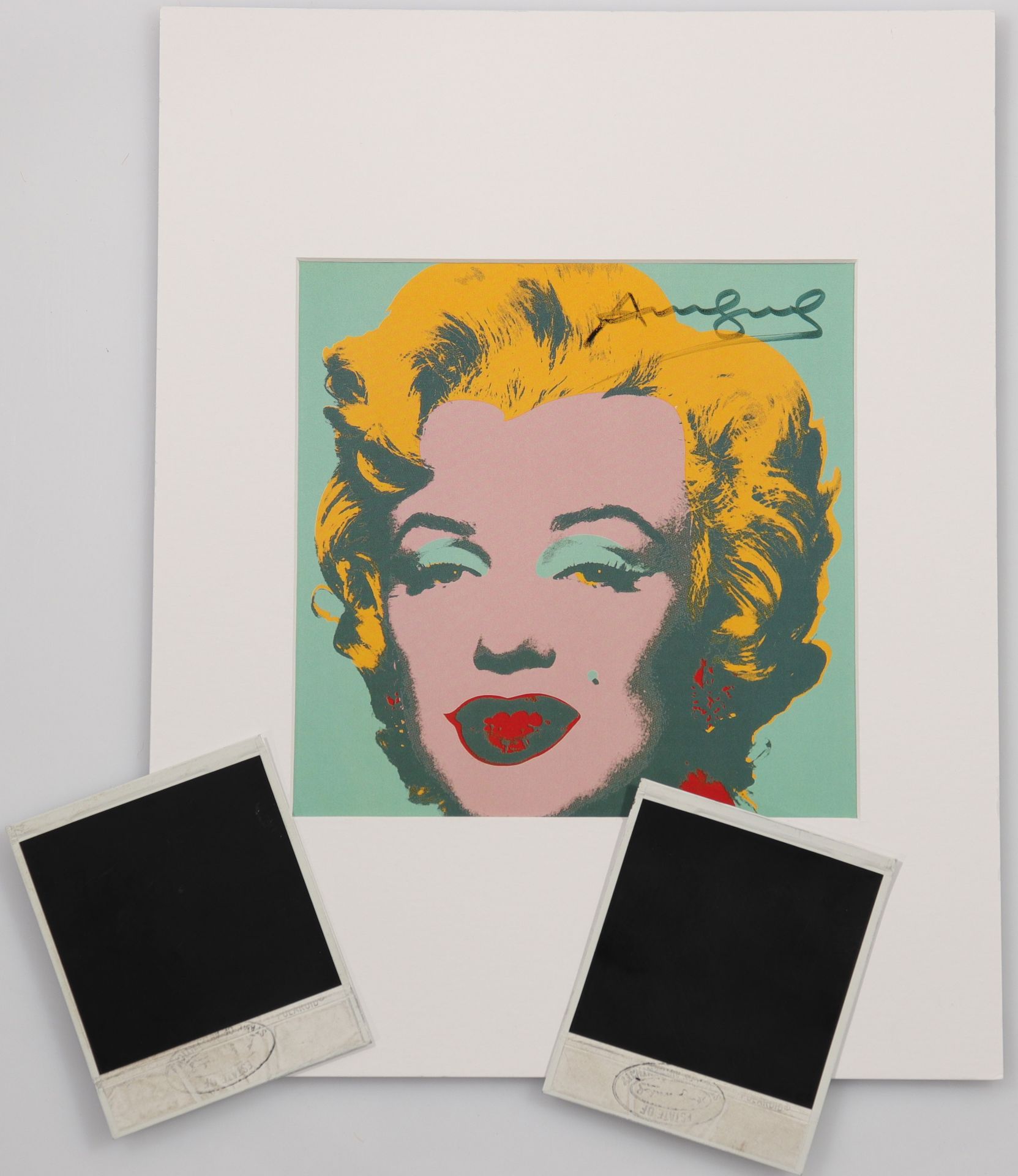 Andy Warhol - Marylin Monroe Hand signed by Andy Warhol in black marker on the front of an offset - Bild 2 aus 2