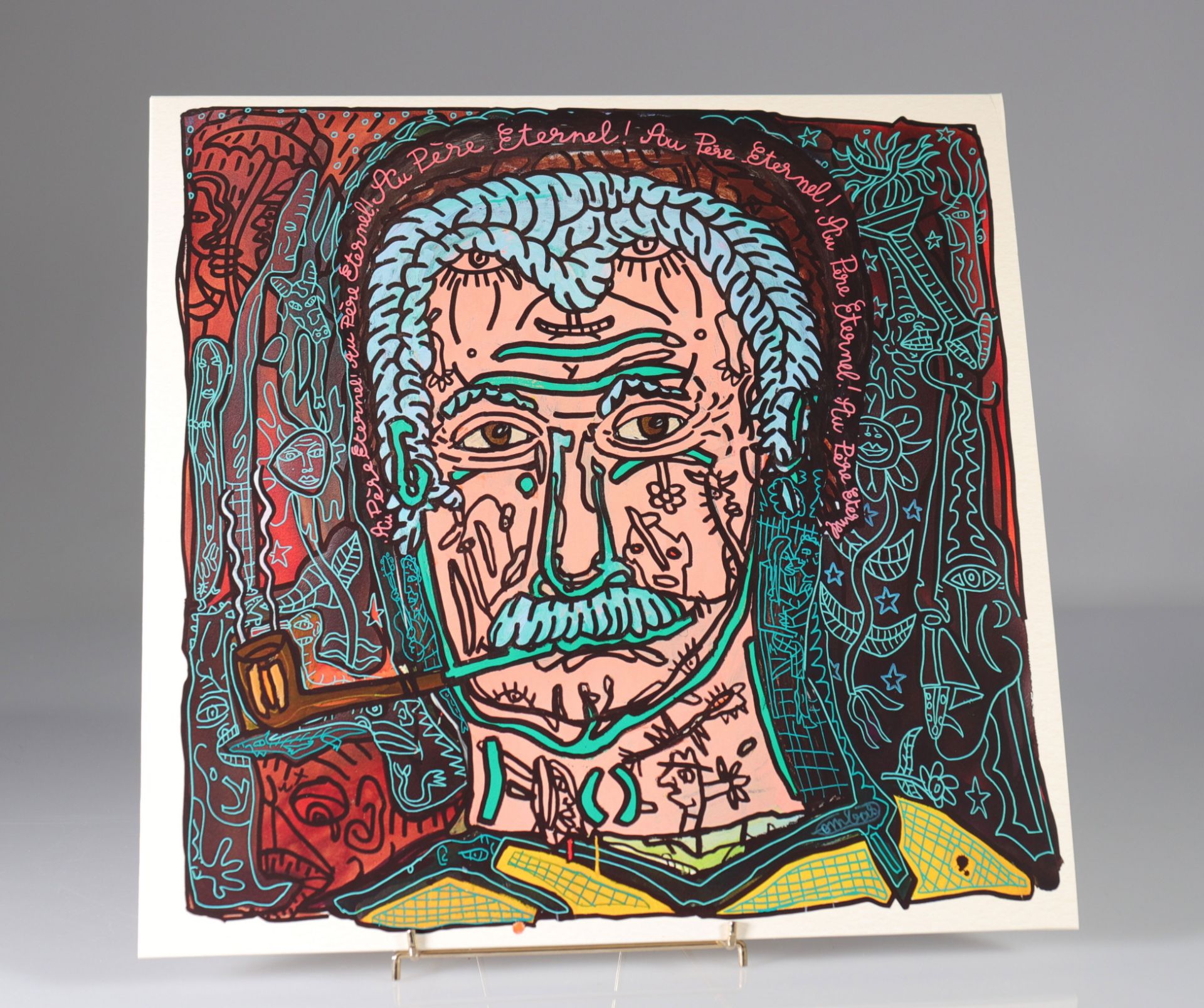 ROBERT COMBAS - GEORGES BRASSENS, 2021 Silkscreen on vinyl sleeve front & back. Internal screen pri