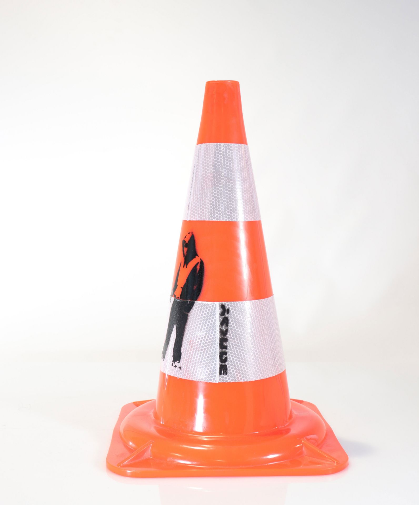 BANKSY (after) Stencil on construction cone block Signed lower right - Bild 2 aus 2