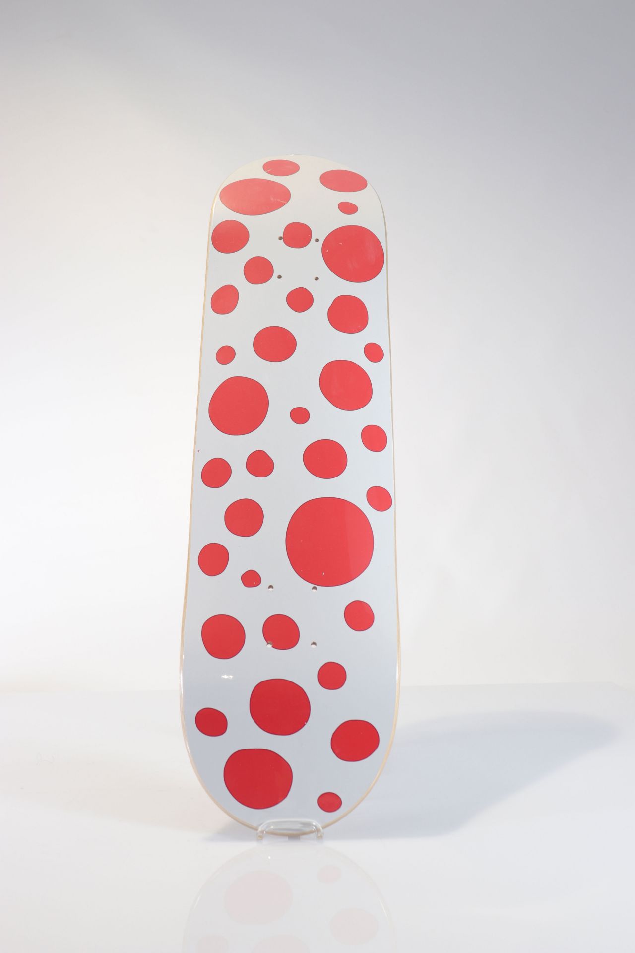 Yayoi Kusama (after) - Red Dots, 2018 Screenprint on skateboard deck Made in limited edition by Yay