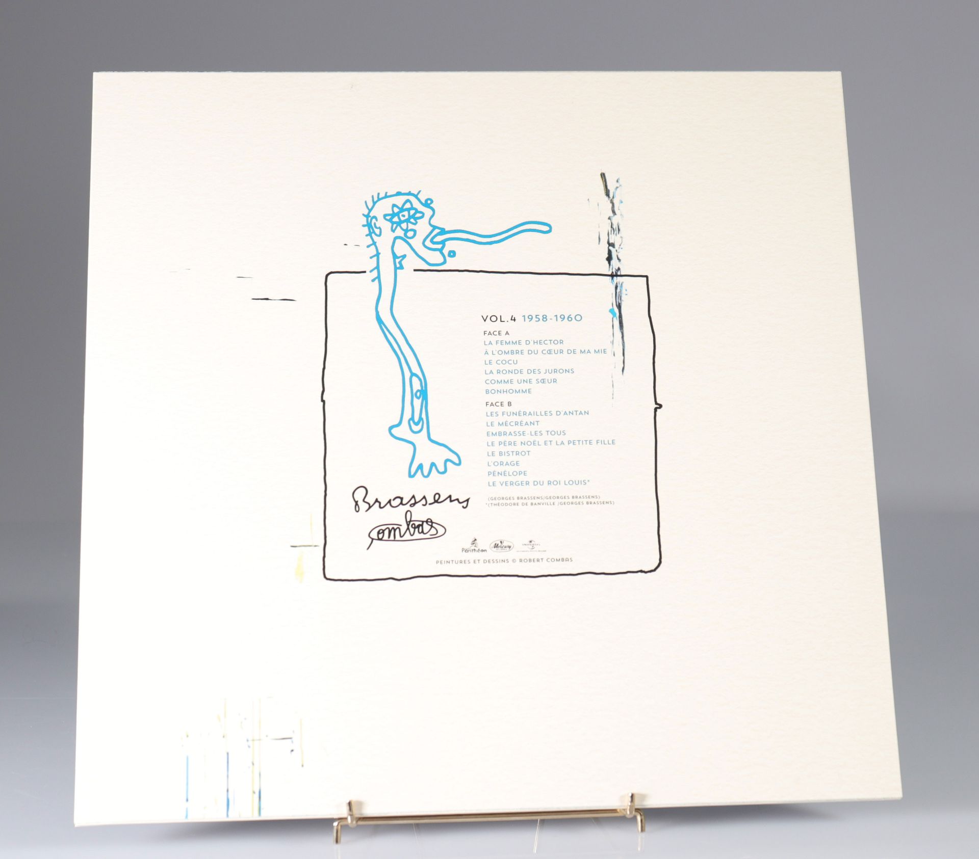 ROBERT COMBAS - GEORGES BRASSENS, 2021 Silkscreen on vinyl sleeve front & back. Internal screen pri - Bild 2 aus 2