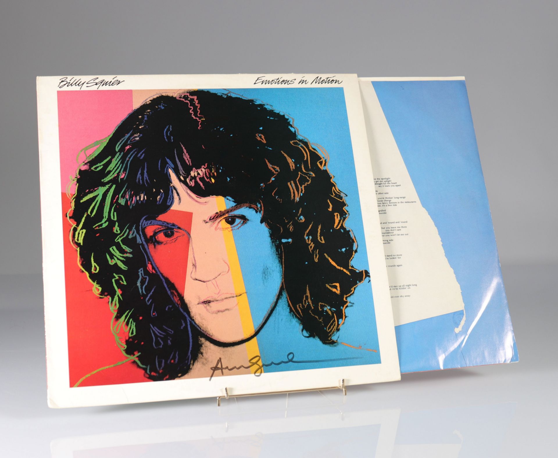 ANDY WARHOL - Billy Squier - Emotions In Motion, 1982 Hand signed by Andy Warhol in black marker on