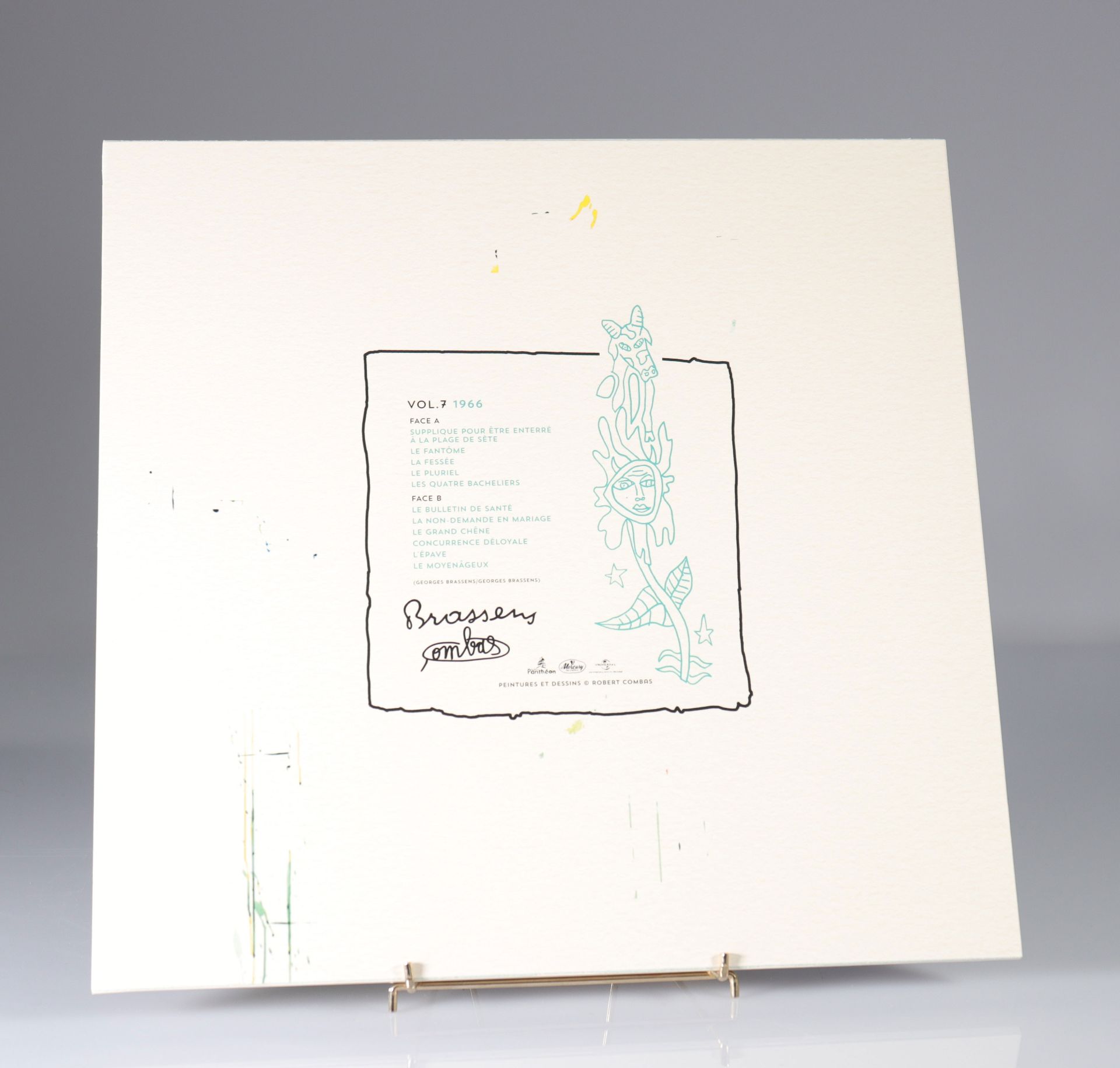 ROBERT COMBAS - GEORGES BRASSENS, 2021 Silkscreen on vinyl sleeve front & back. Internal screen pri - Bild 2 aus 2