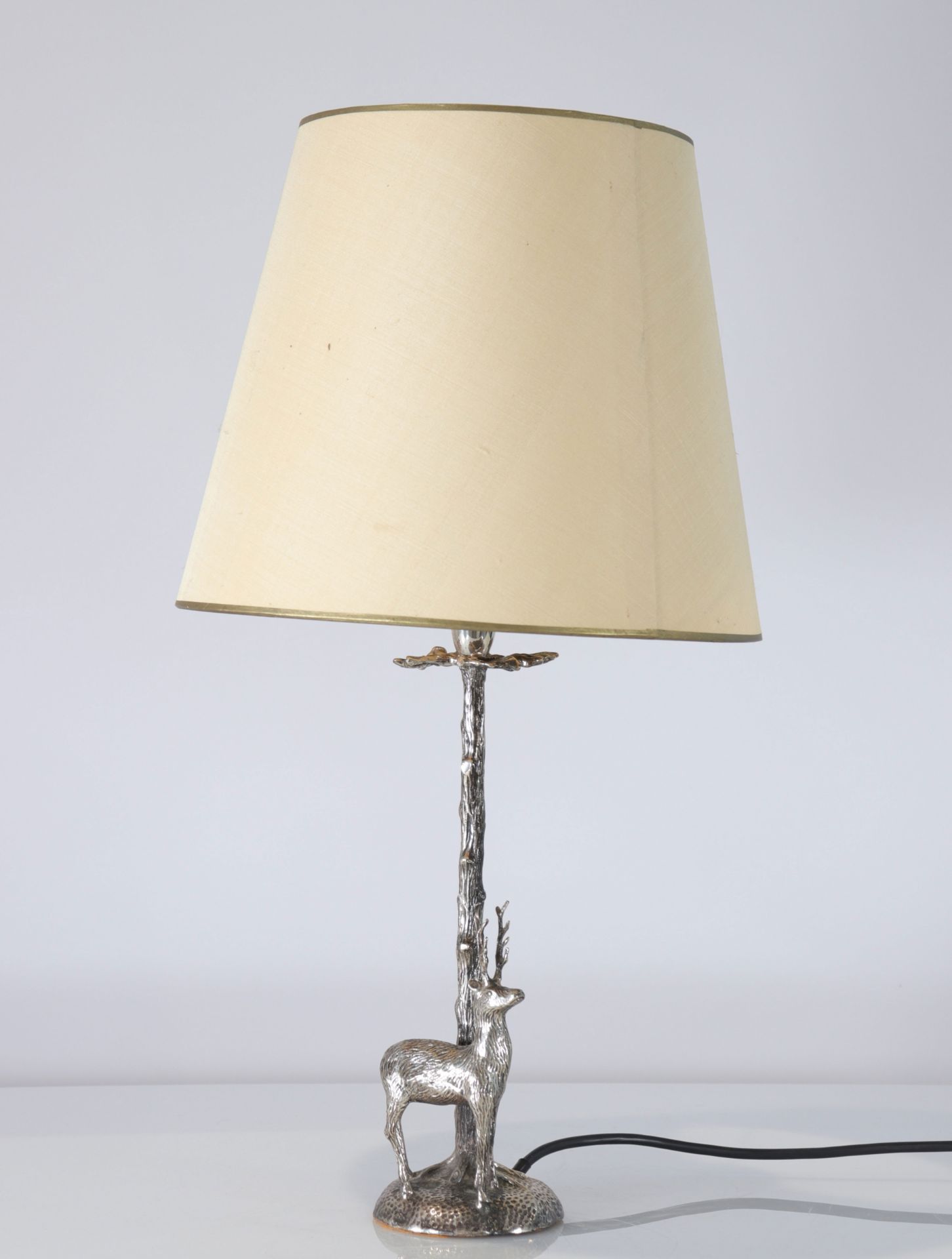 Valenti style desk lamp in silvered bronze