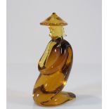 Italy - Merano, yellow glass sculpture, depicting a Chinese - 1960