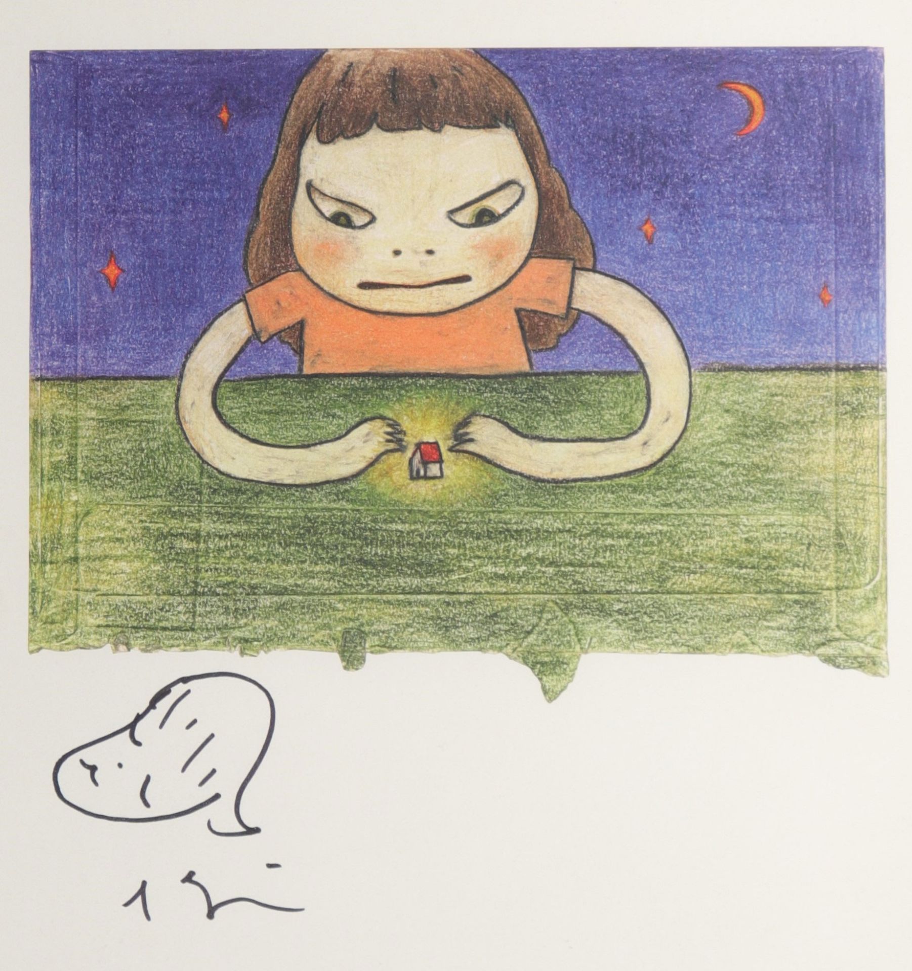 Yoshitomo Nara (after) - Hand-signed ink drawing on Drawing File book page - Bild 2 aus 2